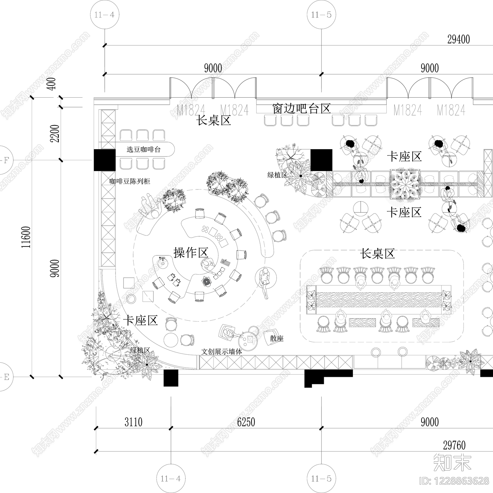 咖啡厅cad施工图下载【ID:1228863628】