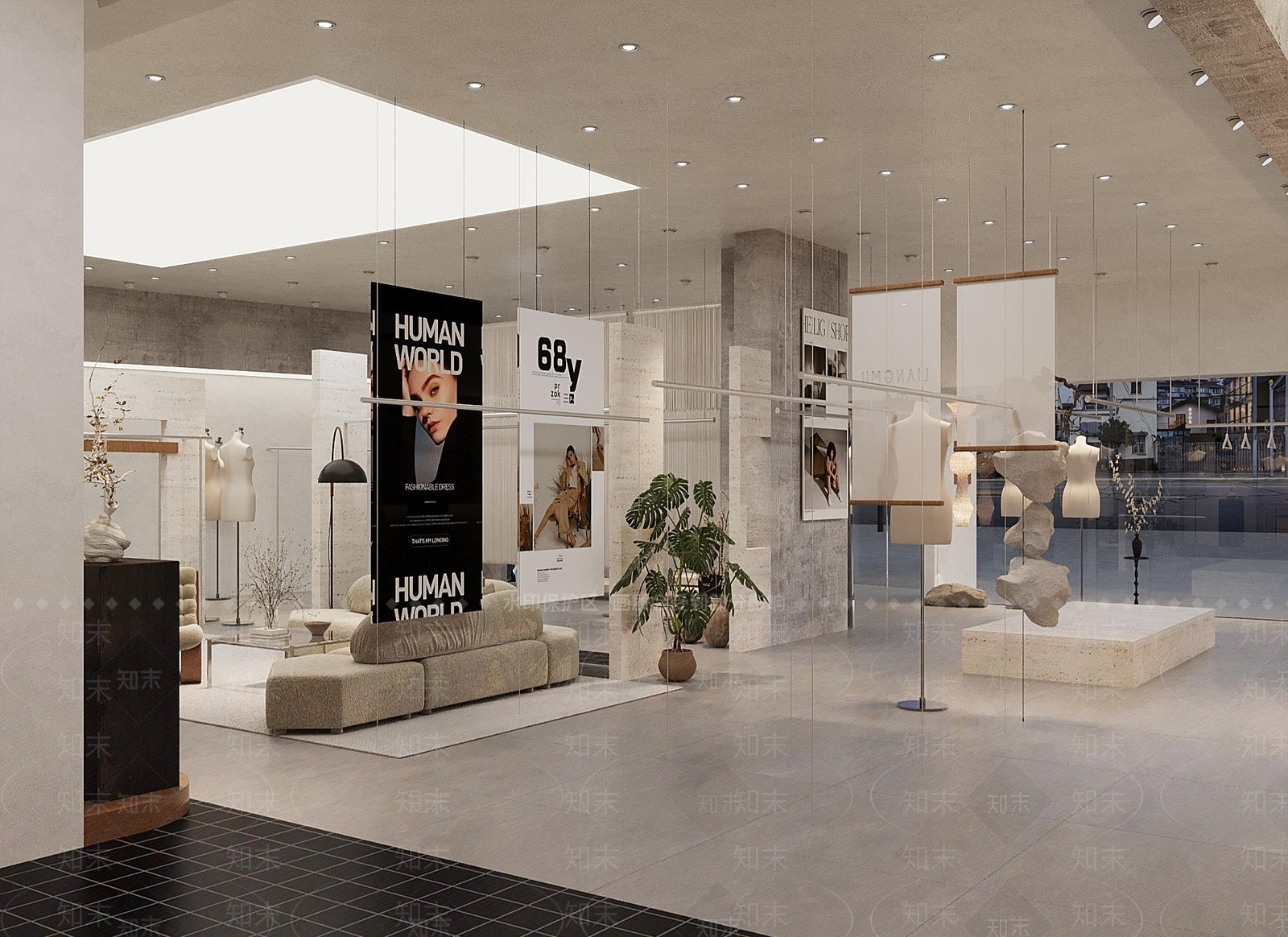 侘寂服装店3D模型下载【ID:1228865623】