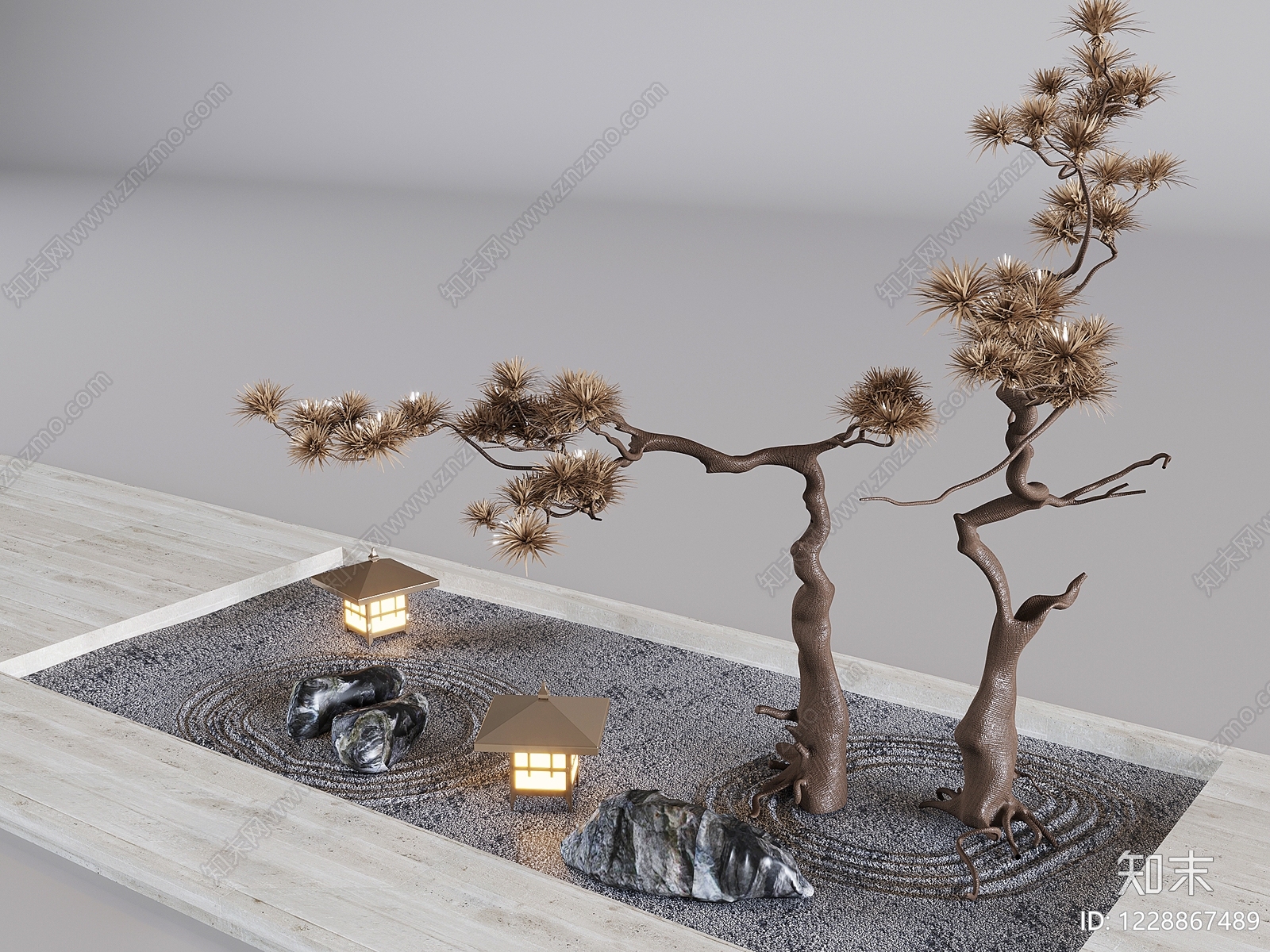 日式室内景观3D模型下载【ID:1228867489】