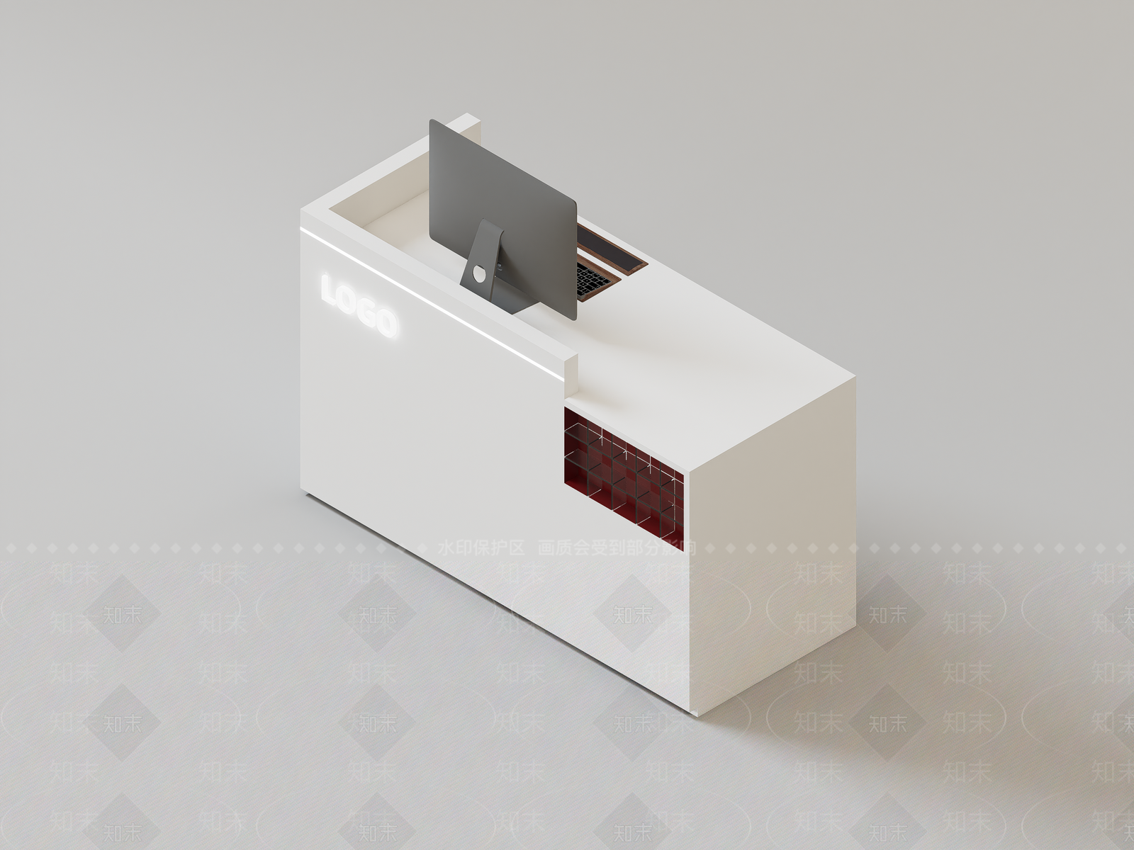 现代简约前台3D模型下载【ID:1228869102】