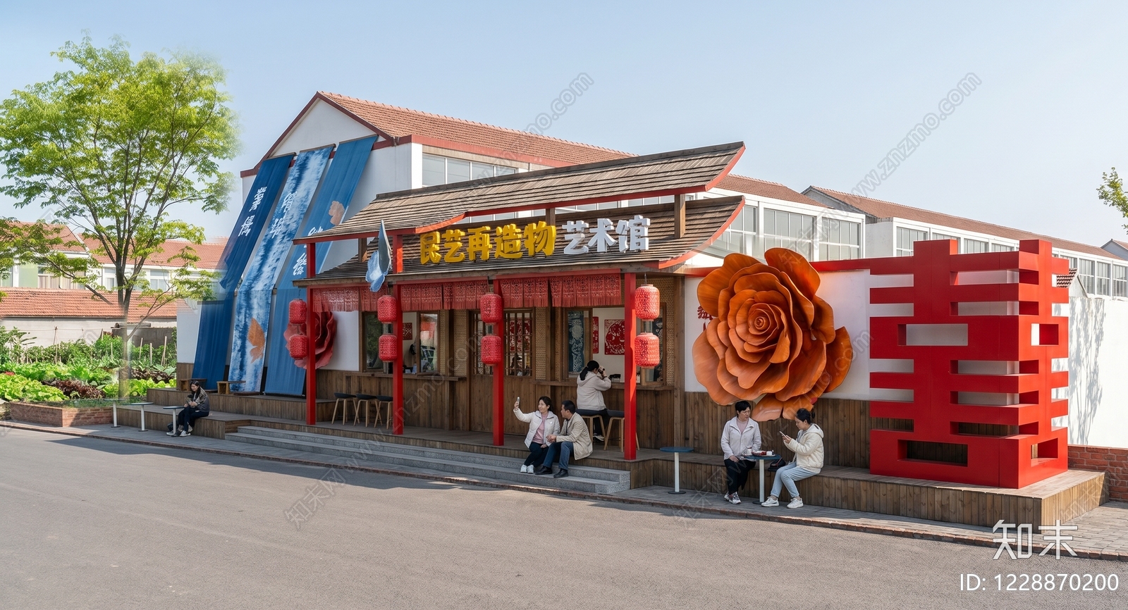 新中式乡村庭院SU模型下载【ID:1228870200】