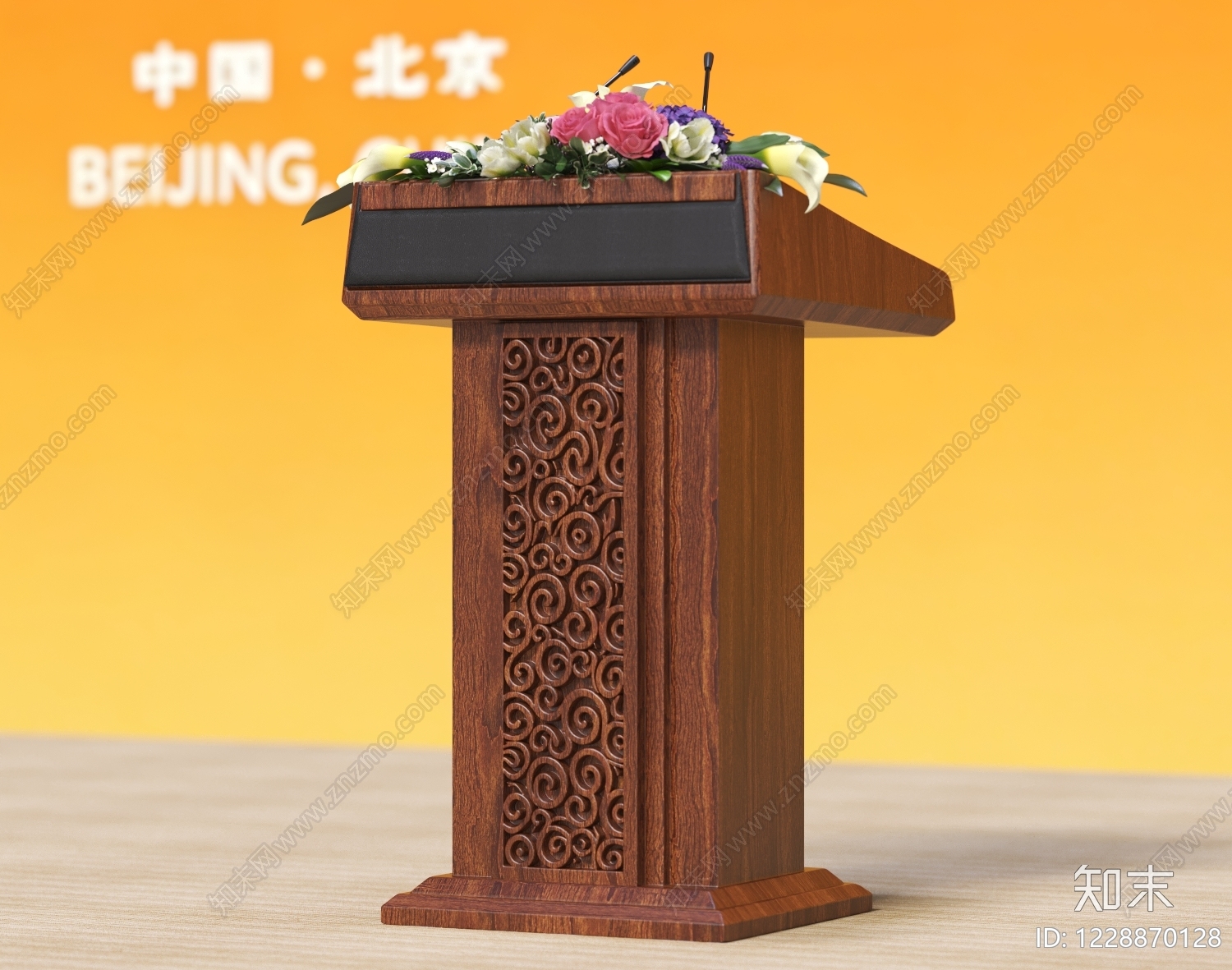 新中式讲台3D模型下载【ID:1228870128】