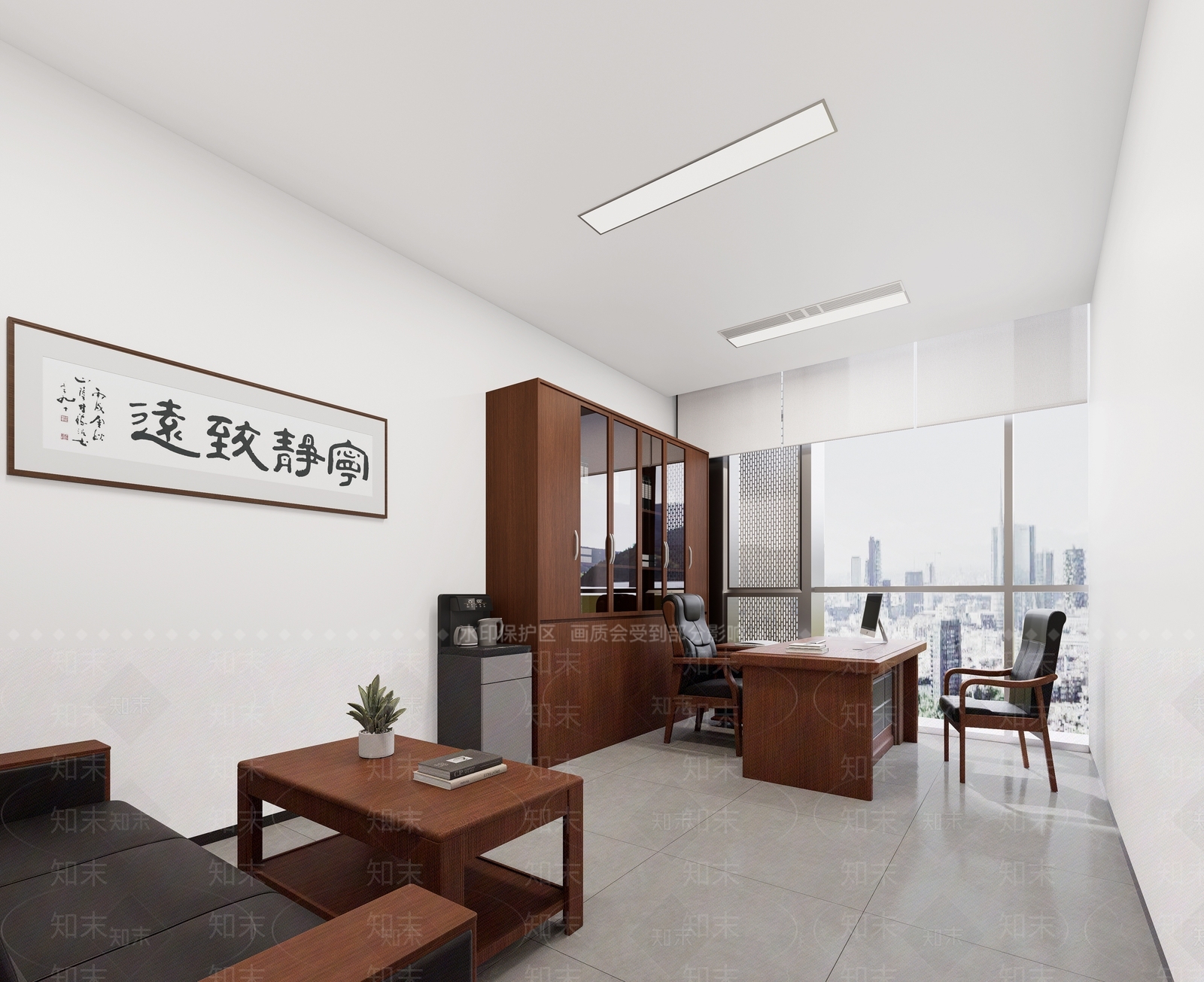 新中式经理办公室SU模型下载【ID:1228872524】