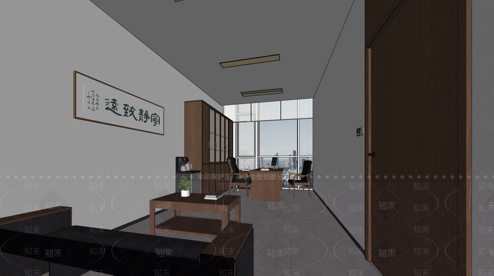 新中式经理办公室SU模型下载【ID:1228872524】