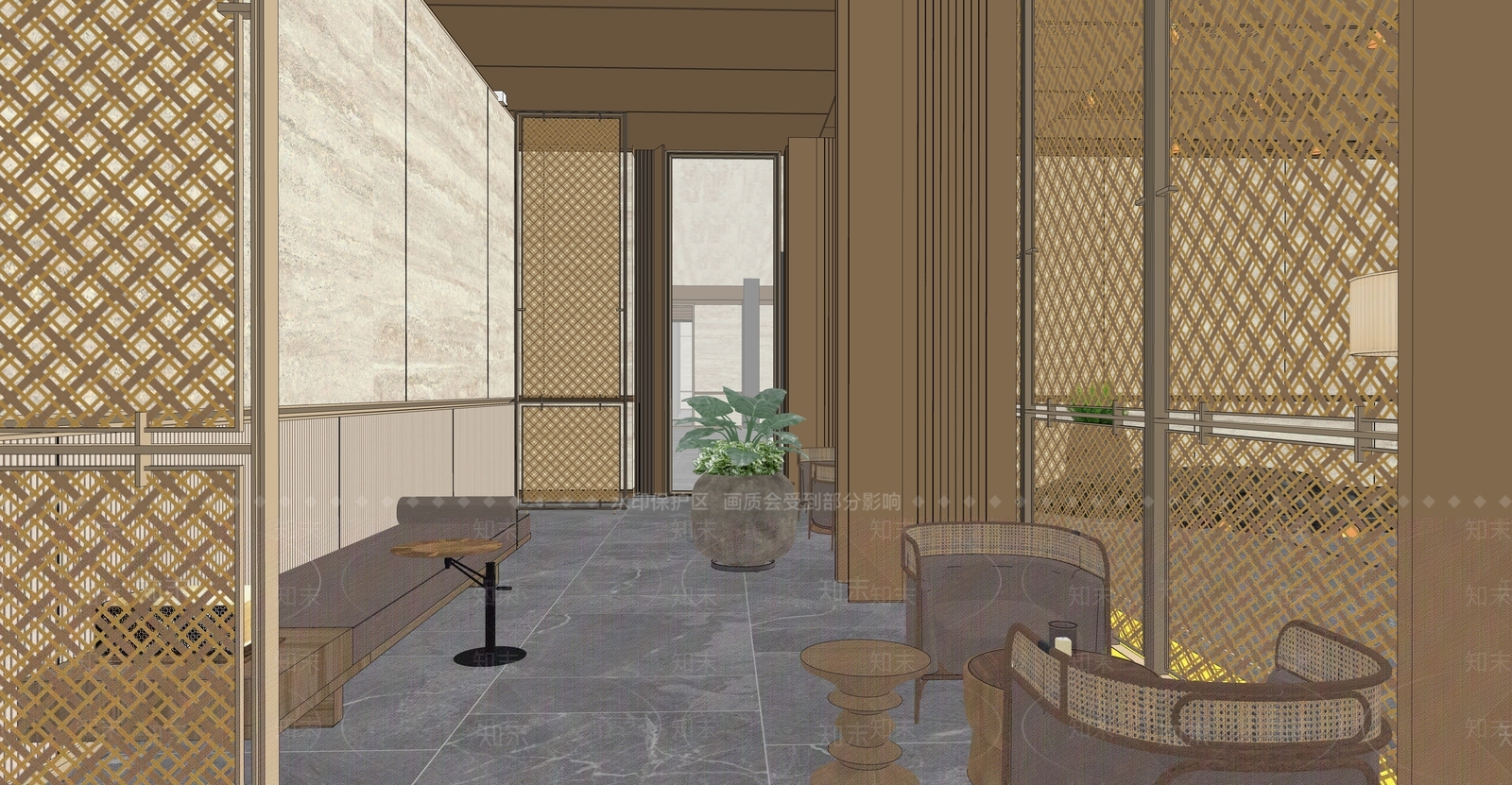 新中式小区景观SU模型下载【ID:1228874712】