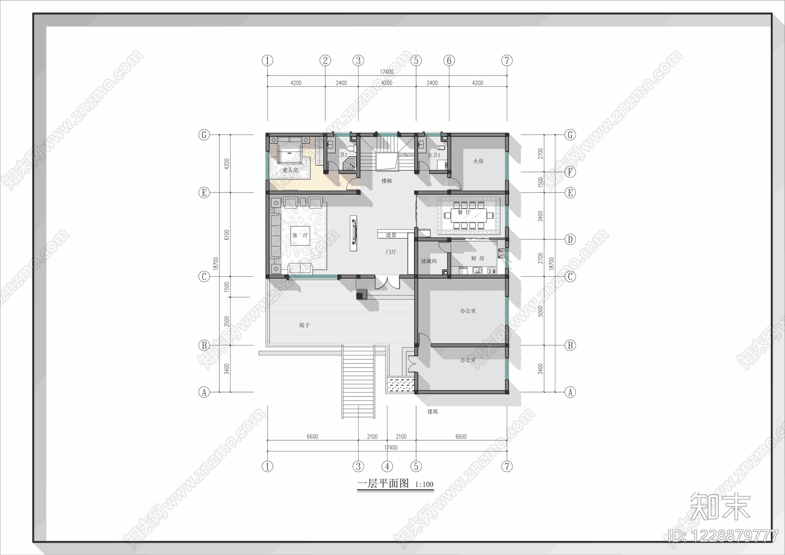 别墅建筑cad施工图下载【ID:1228879777】