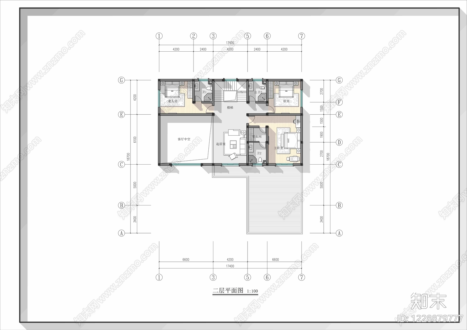 别墅建筑cad施工图下载【ID:1228879777】
