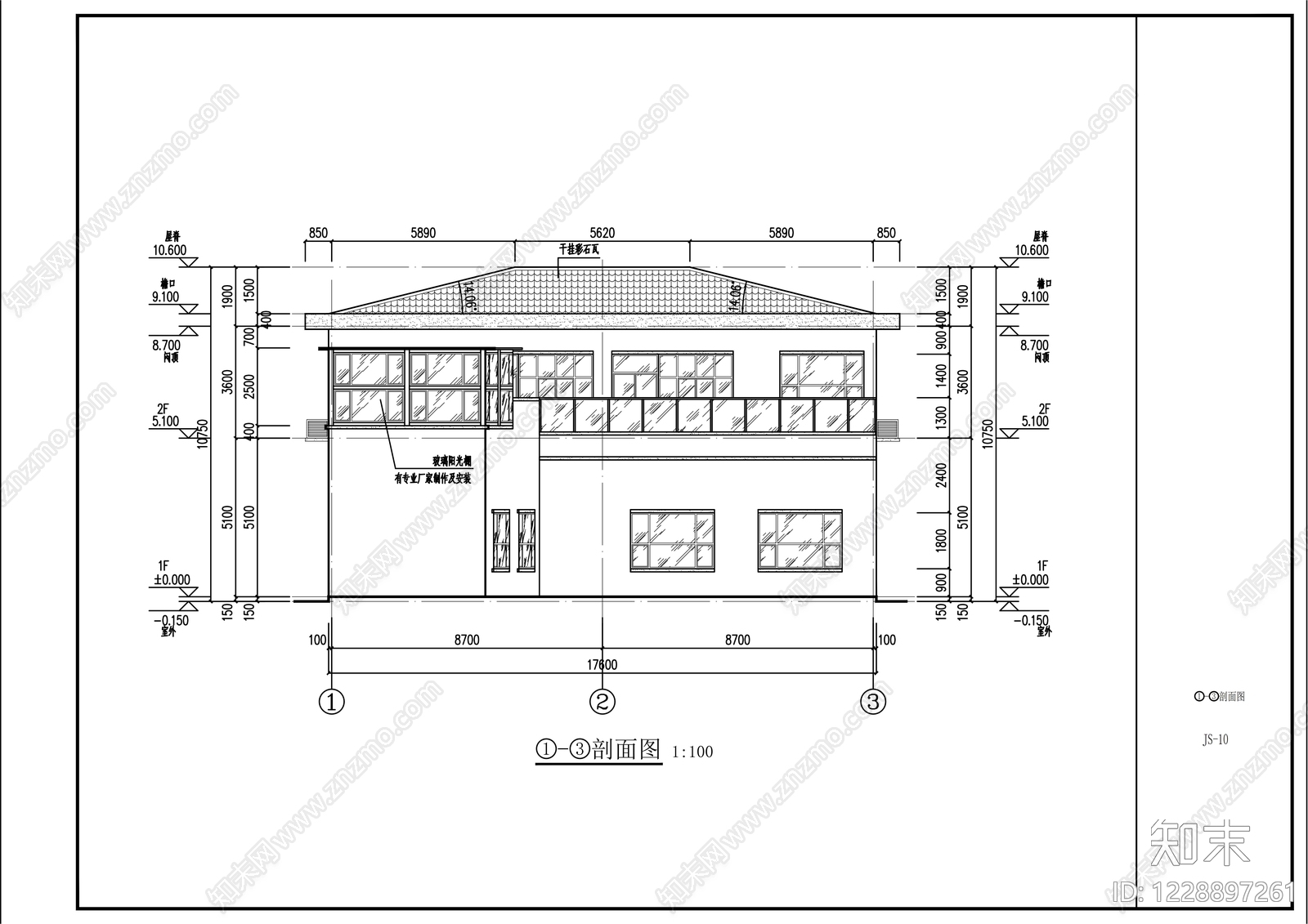 住宅楼建筑cad施工图下载【ID:1228897261】