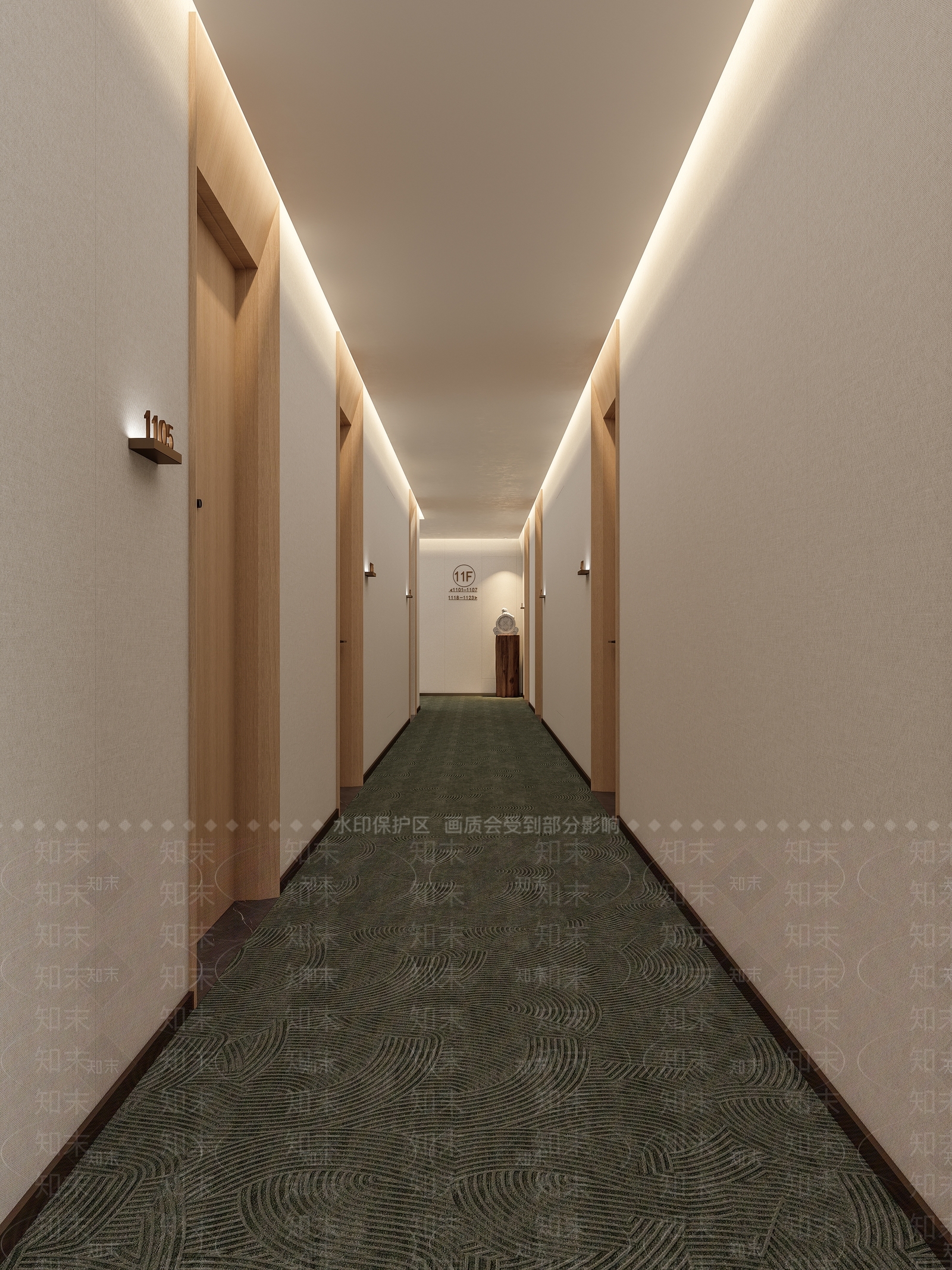 新中式酒店走廊3D模型下载【ID:1228898173】