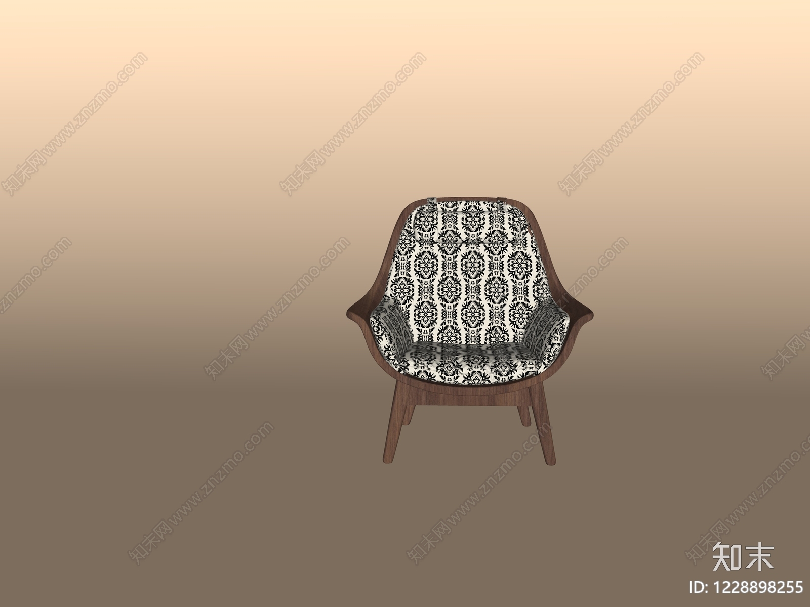 中古风休闲椅SU模型下载【ID:1228898255】