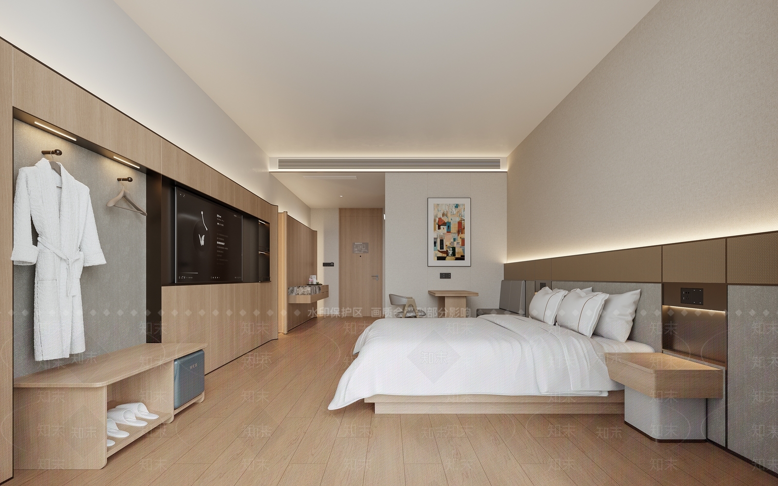 原木风酒店客房3D模型下载【ID:1228898421】