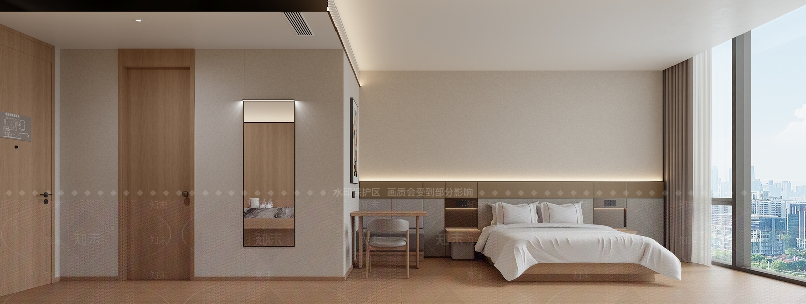 原木风酒店客房3D模型下载【ID:1228898421】