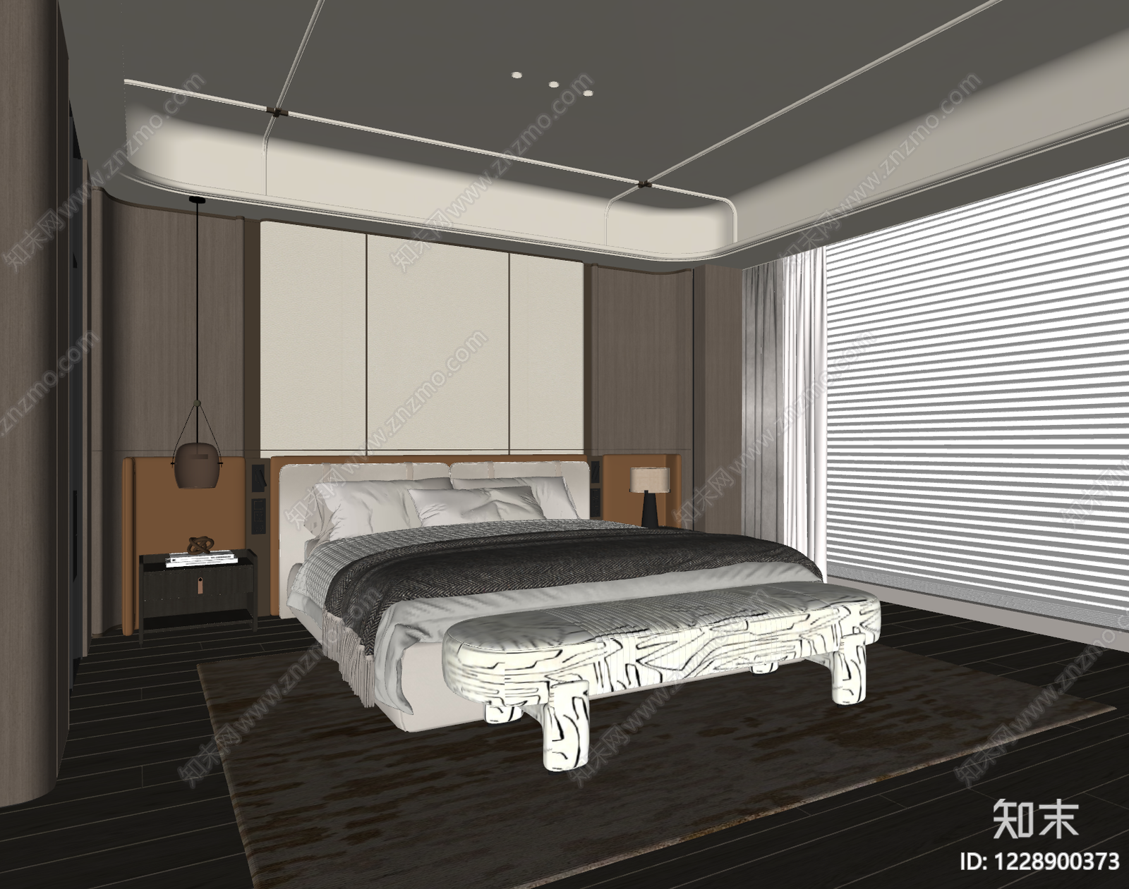 意式极简主卧SU模型下载【ID:1228900373】