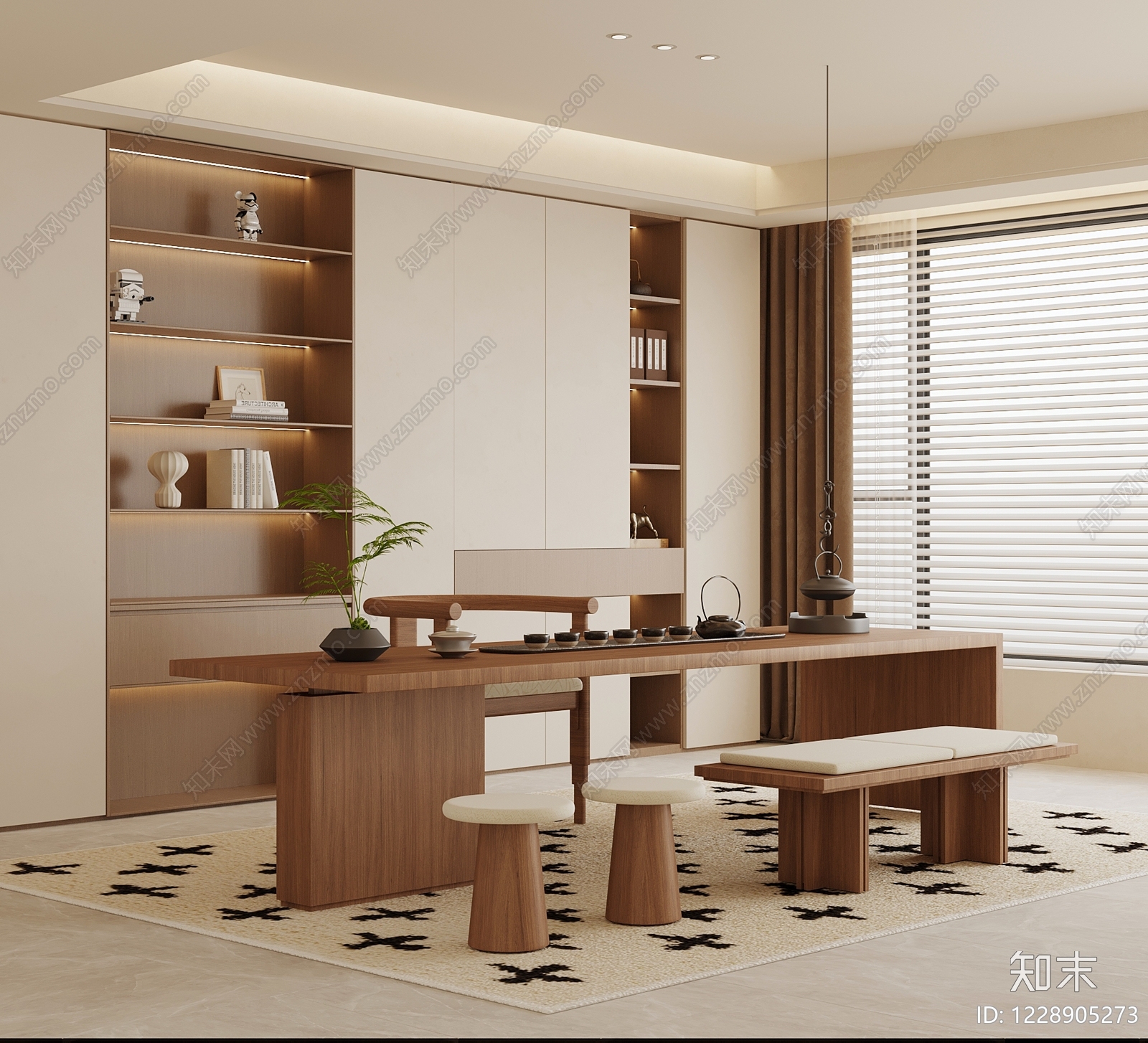 新中式茶室3D模型下载【ID:1228905273】