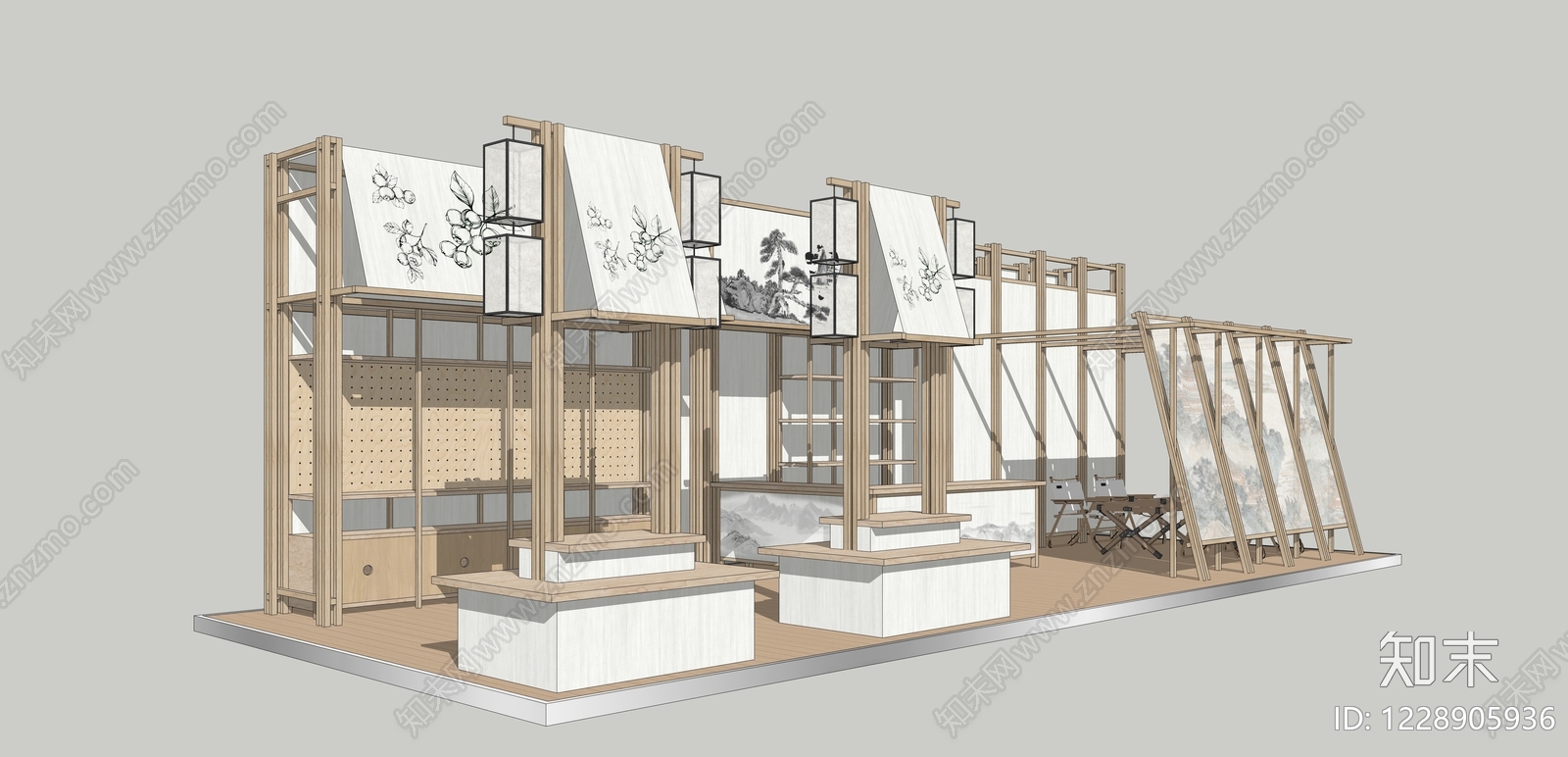 宋式美学文创展台SU模型下载【ID:1228905936】