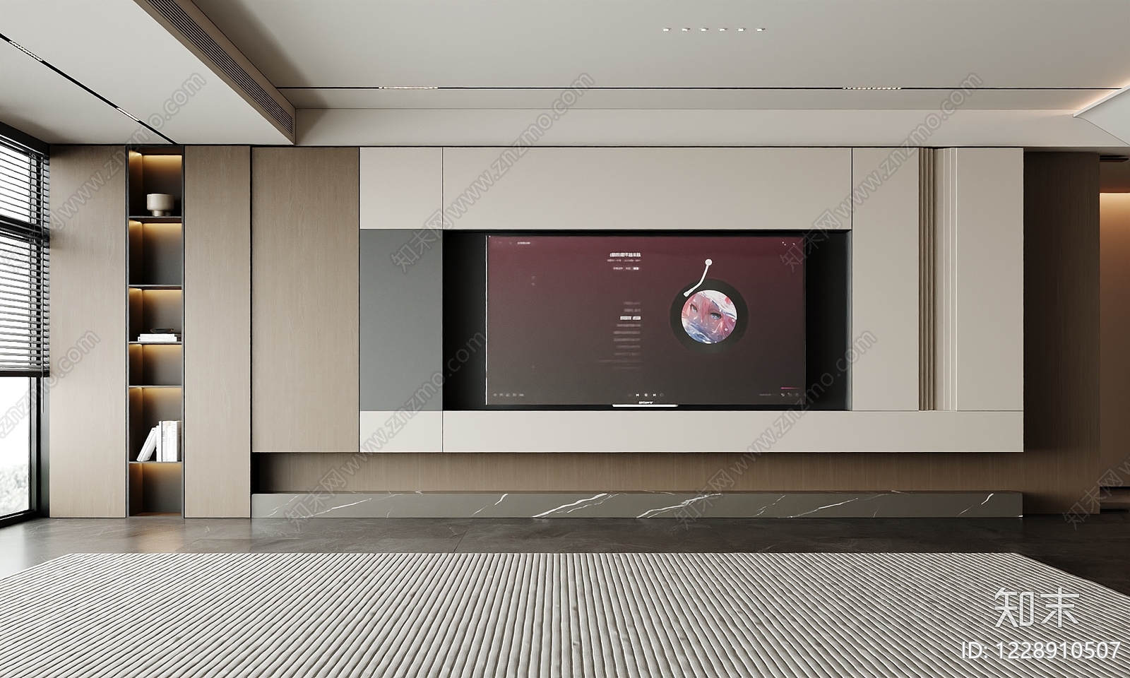 现代简约电视背景墙3D模型下载【ID:1228910507】