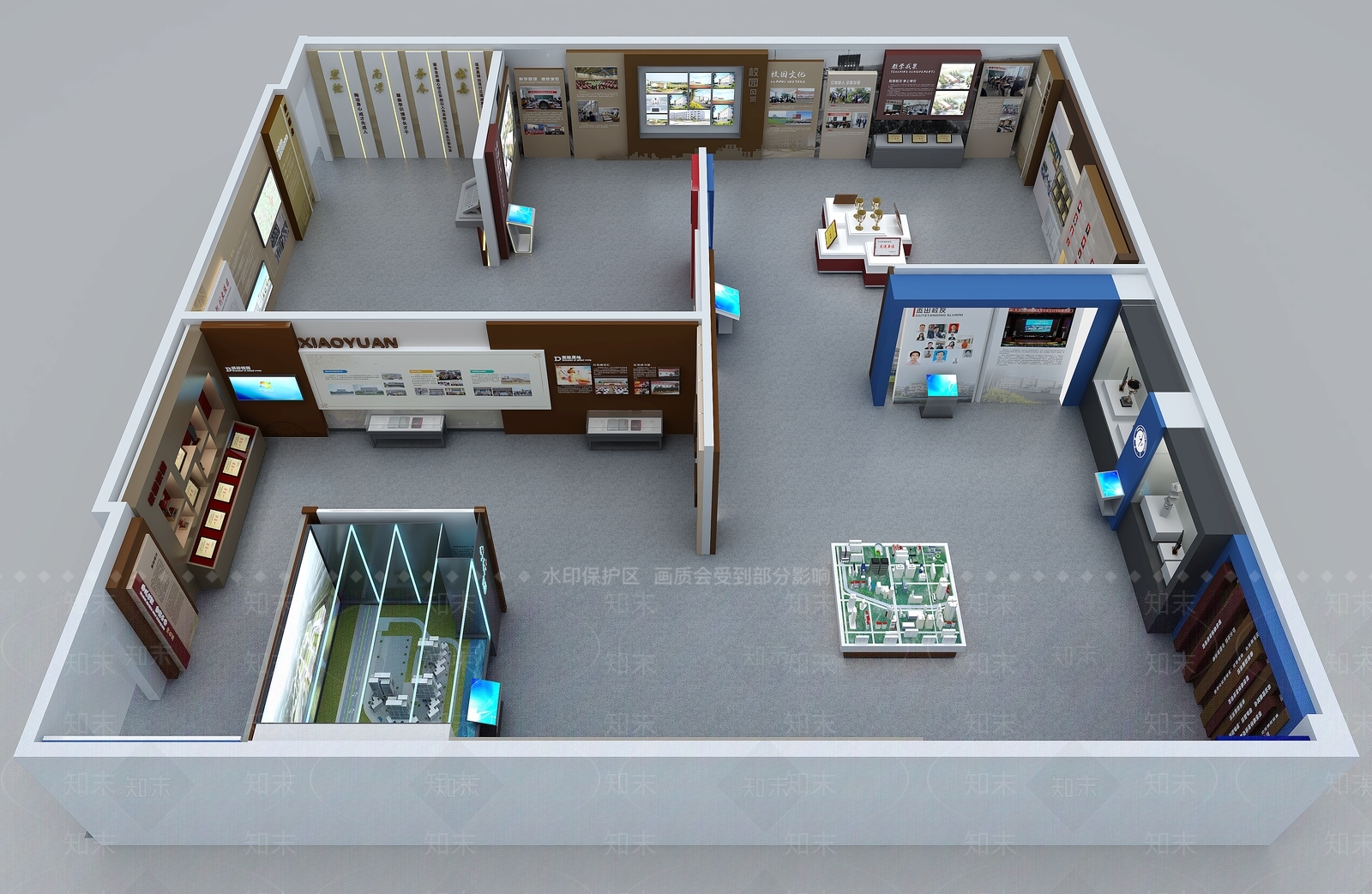 现代简约学校展厅SU模型下载【ID:1228917272】