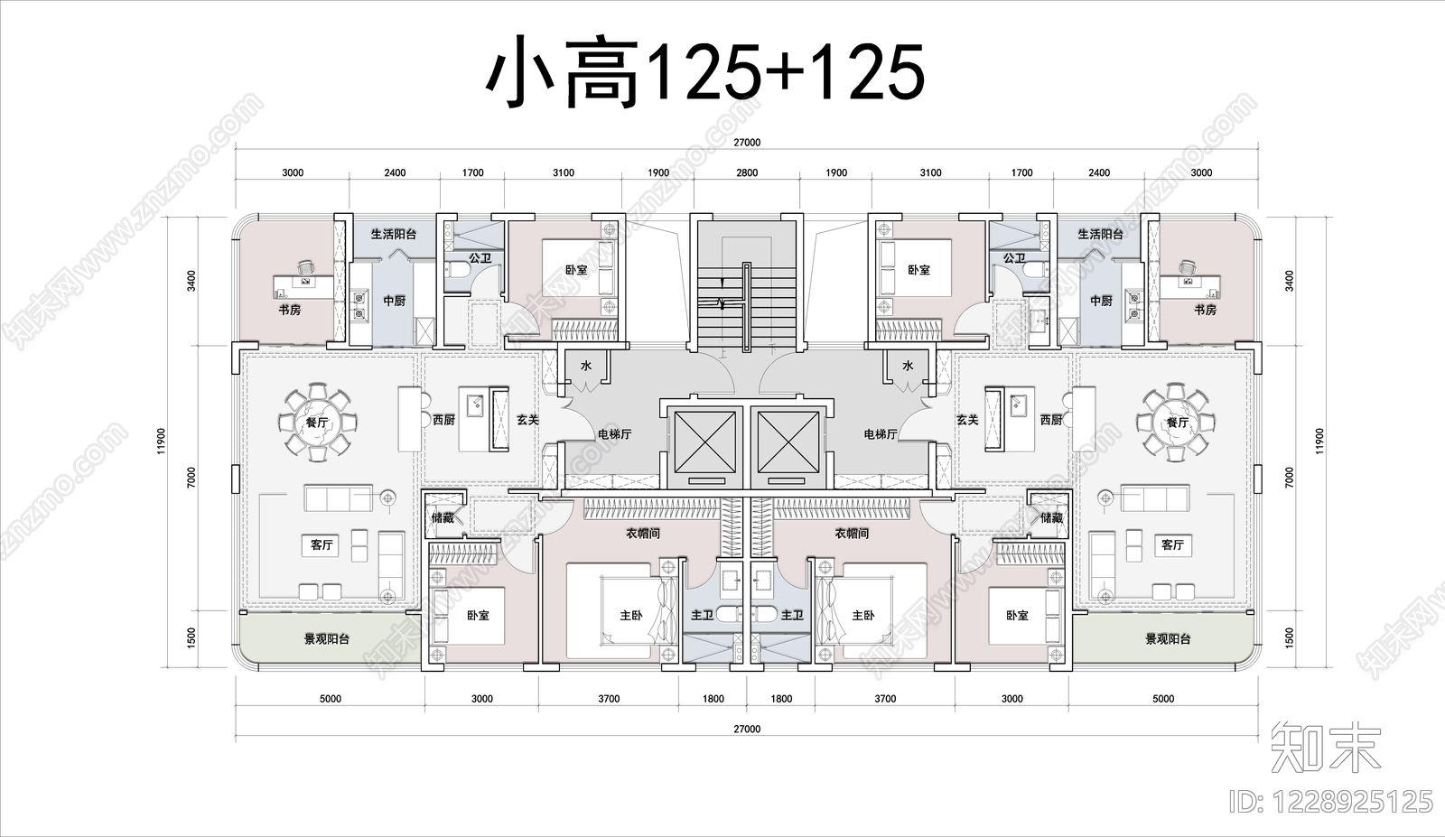 住宅楼建筑cad施工图下载【ID:1228925125】