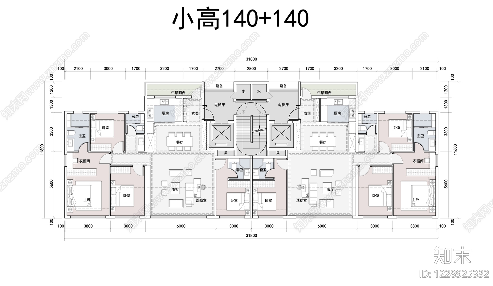 住宅楼建筑cad施工图下载【ID:1228925332】