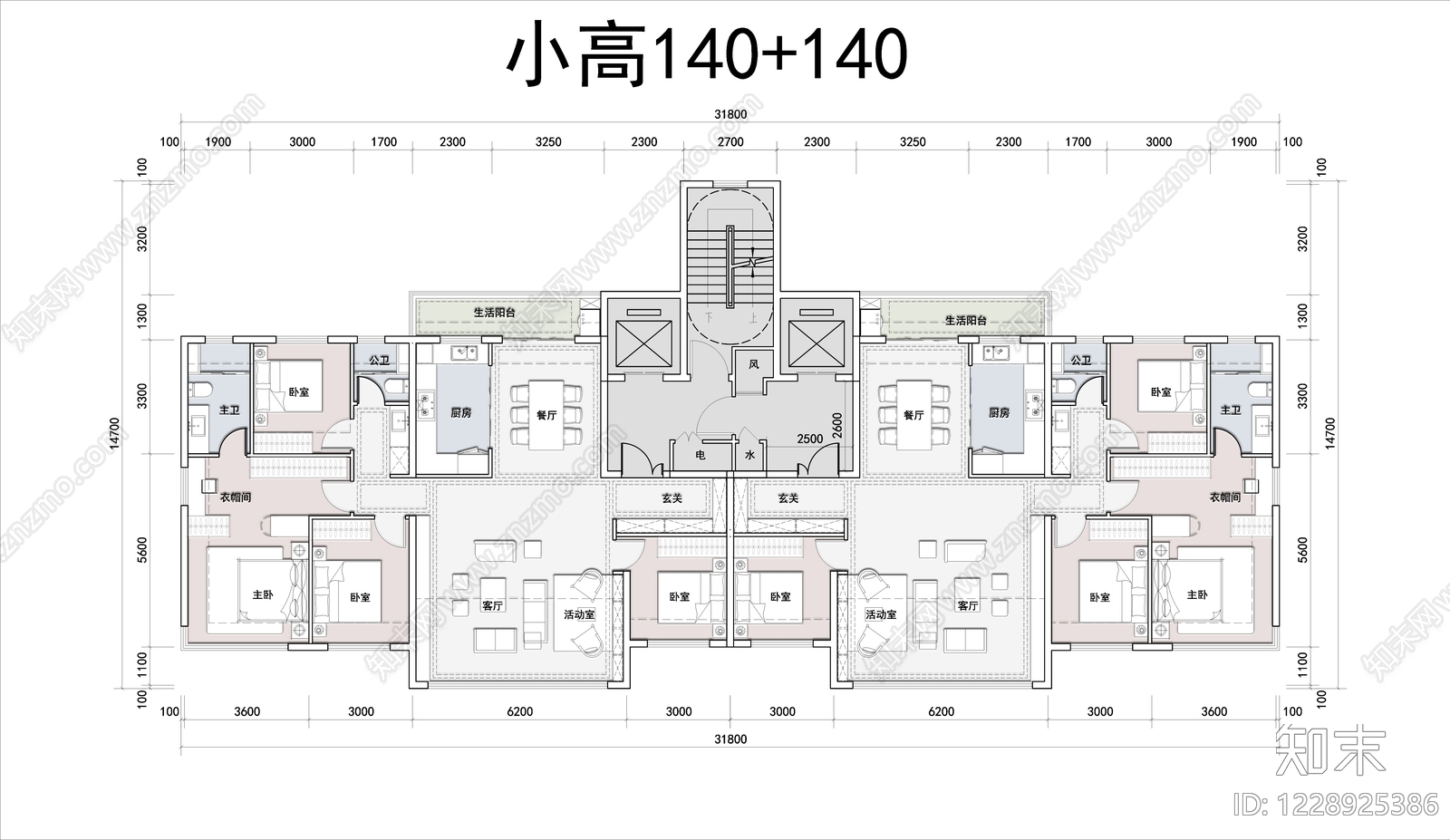 住宅楼建筑cad施工图下载【ID:1228925386】