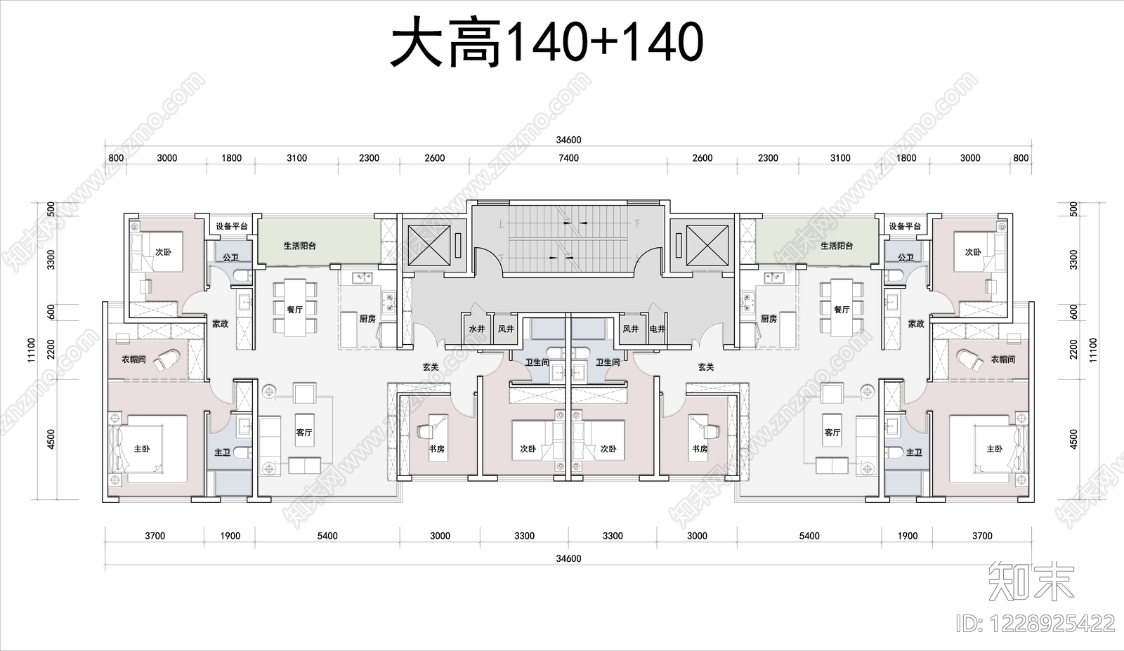住宅楼建筑cad施工图下载【ID:1228925422】