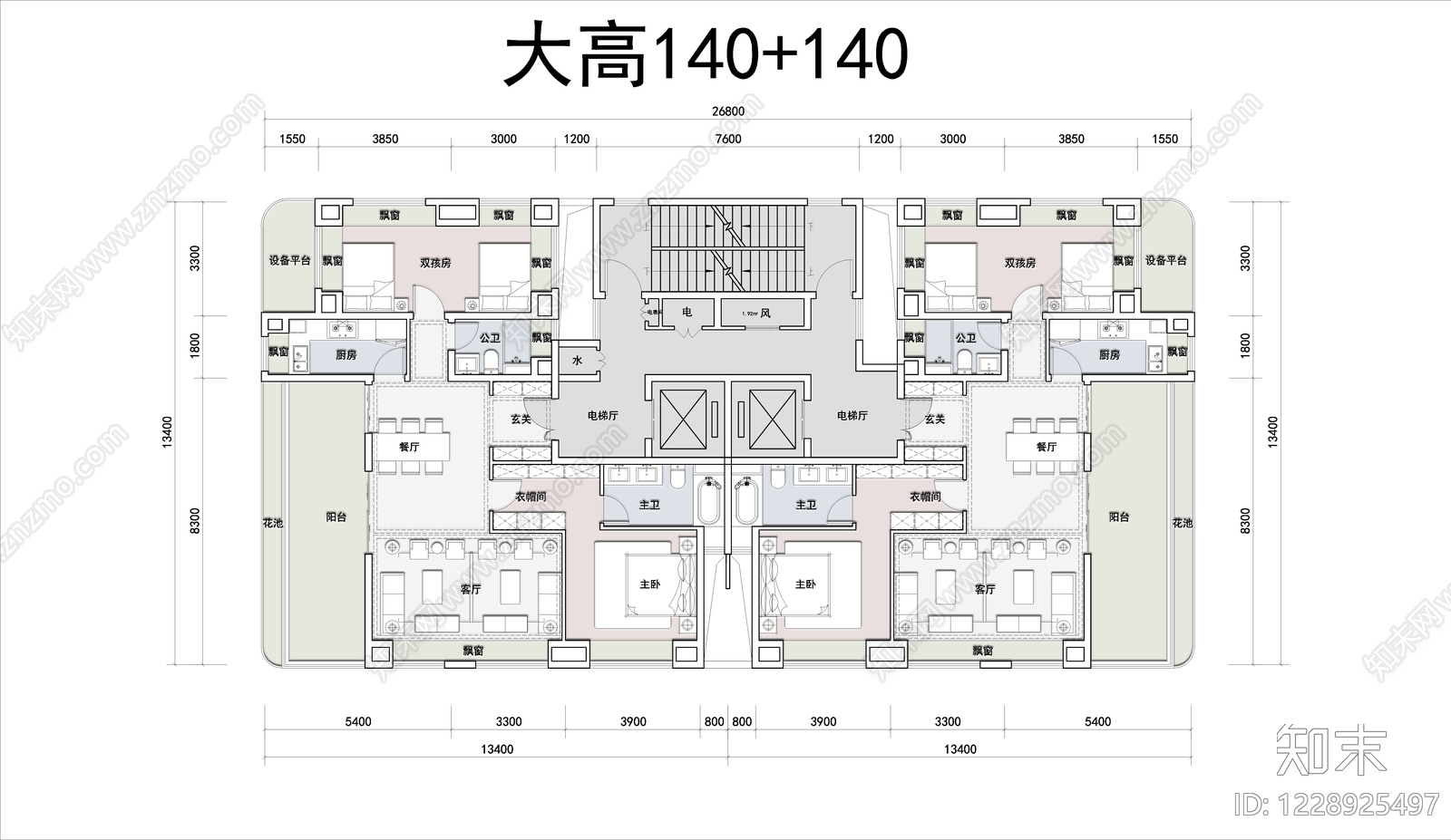 住宅楼建筑cad施工图下载【ID:1228925497】
