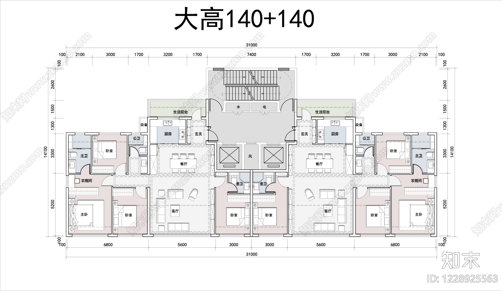 住宅楼建筑cad施工图下载【ID:1228925563】