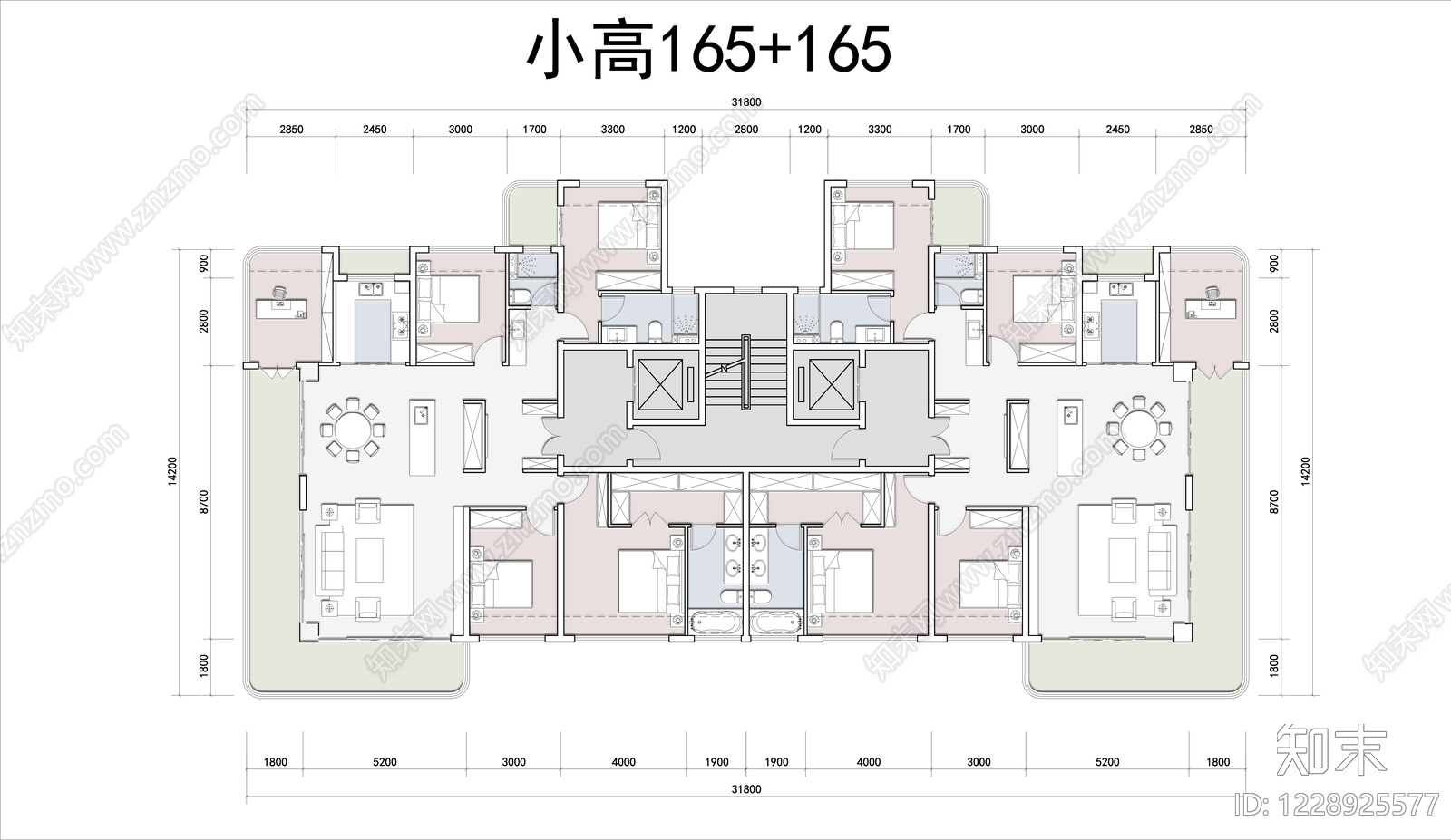 住宅楼建筑cad施工图下载【ID:1228925577】