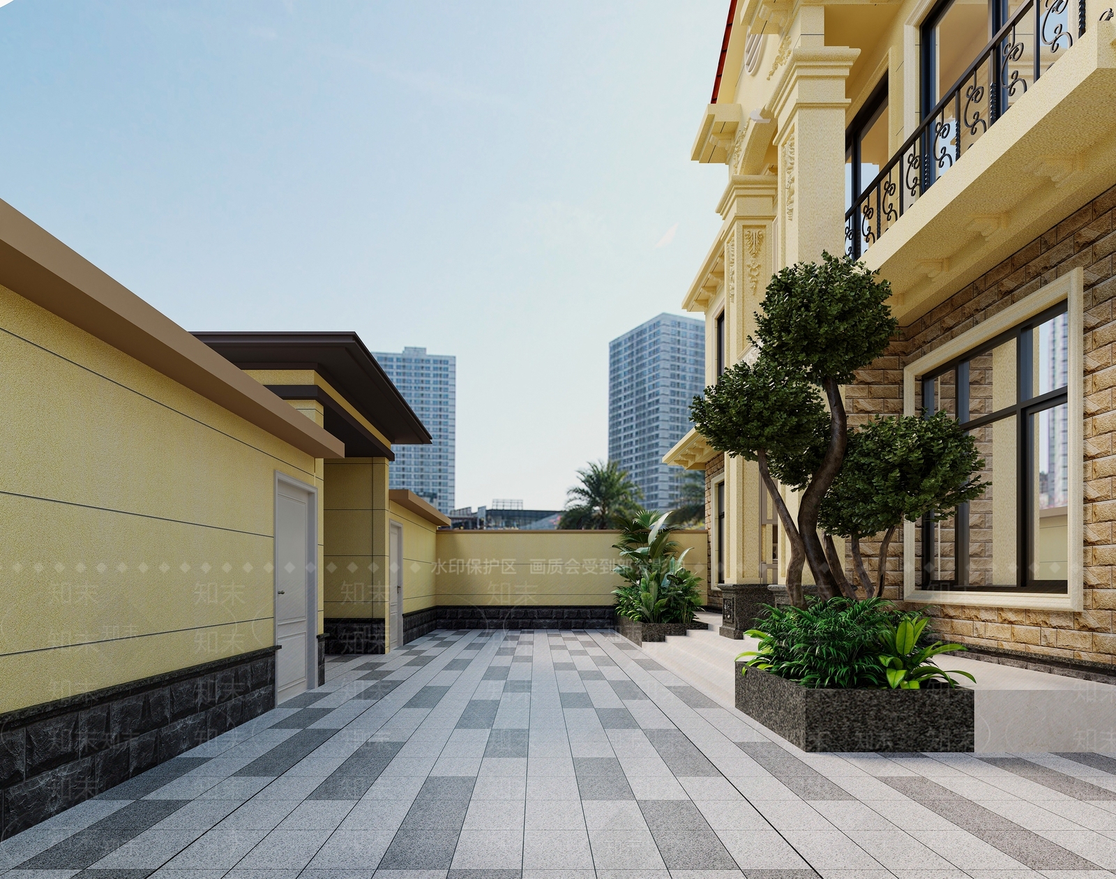 欧式别墅外观3D模型下载【ID:1228926675】