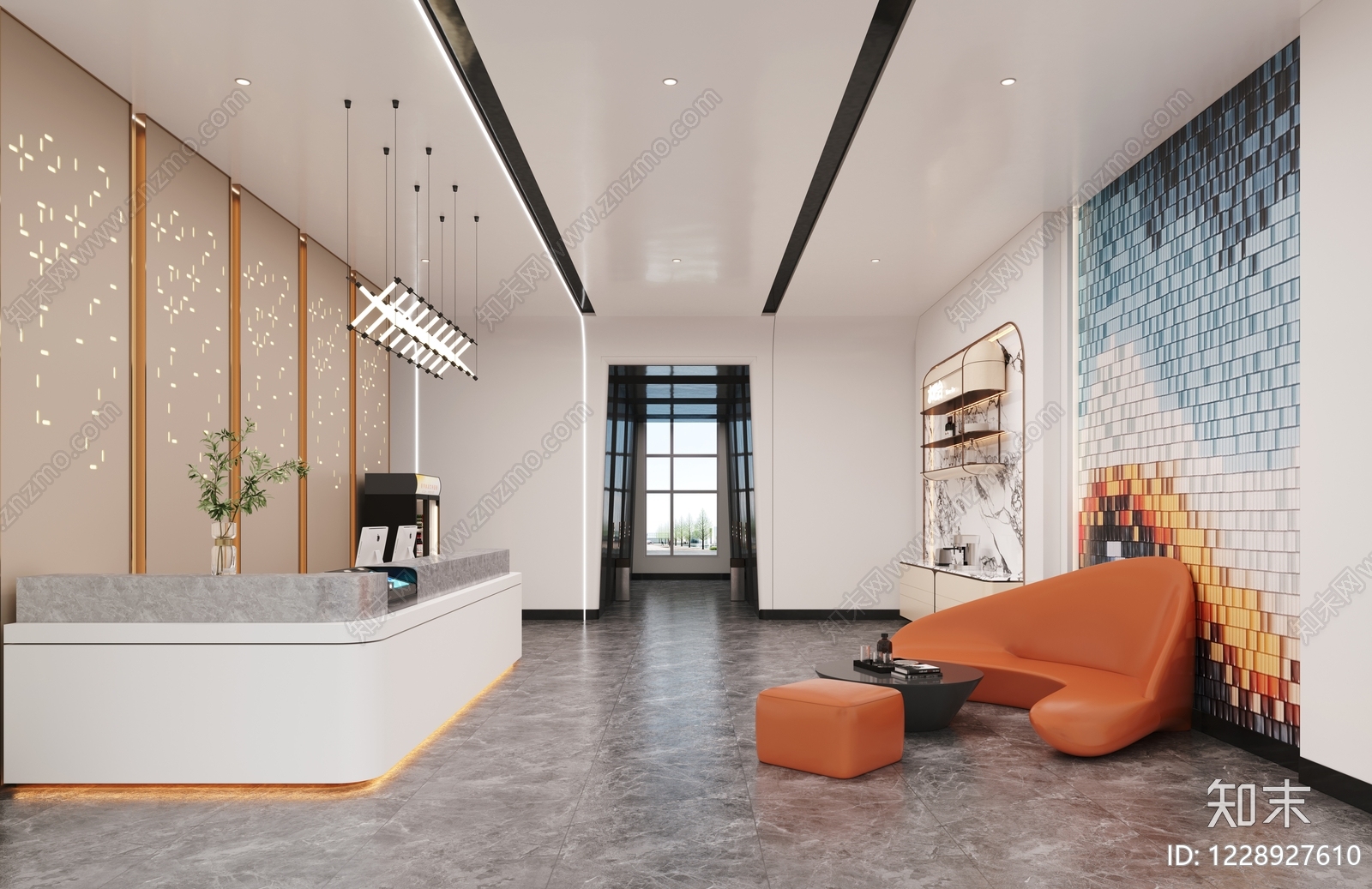 现代酒店大堂3D模型下载【ID:1228927610】