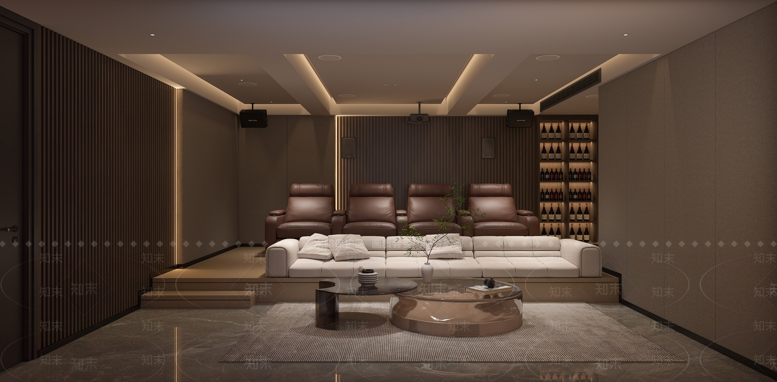 现代简约影音室3D模型下载【ID:1228927747】