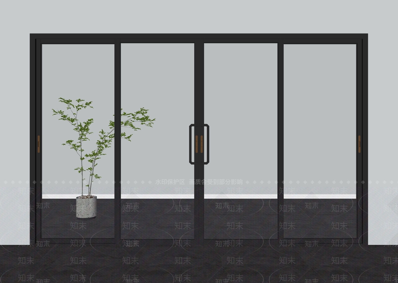 极简推拉门SU模型下载【ID:1228928943】