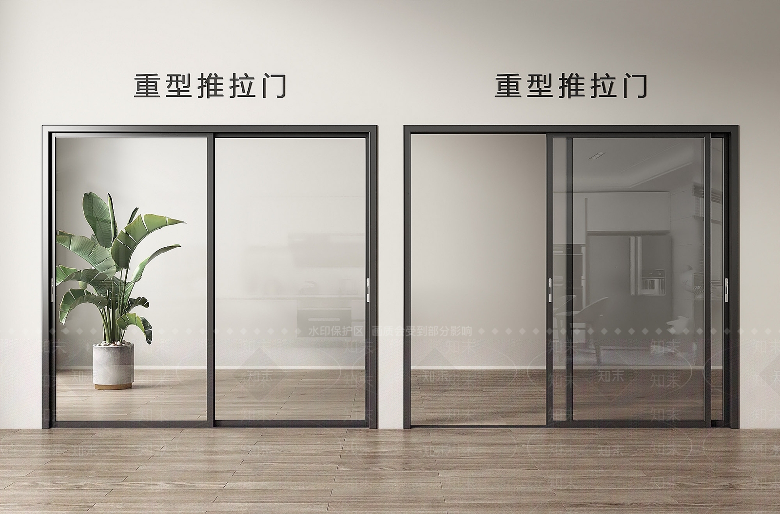 极简推拉门SU模型下载【ID:1228929823】