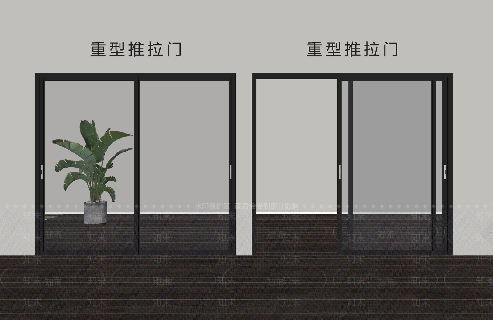 极简推拉门SU模型下载【ID:1228929823】