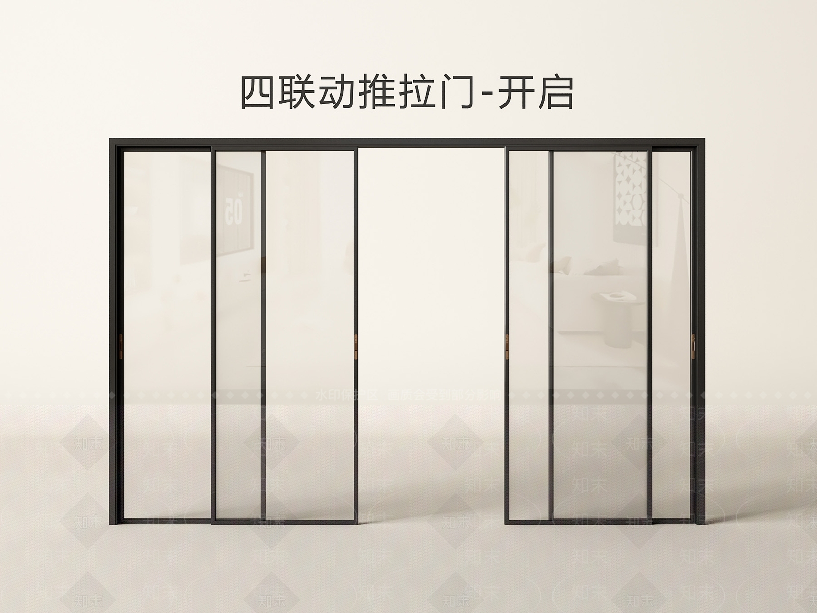 现代简约推拉门SU模型下载【ID:1228930040】
