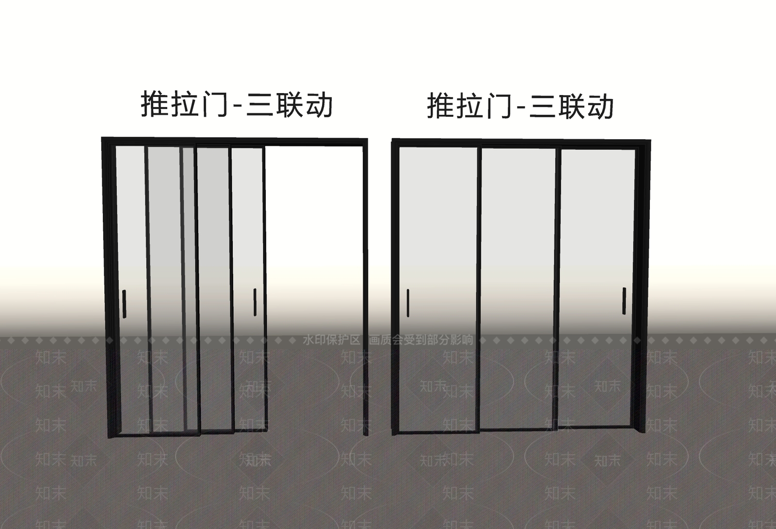 极简推拉门SU模型下载【ID:1228930188】