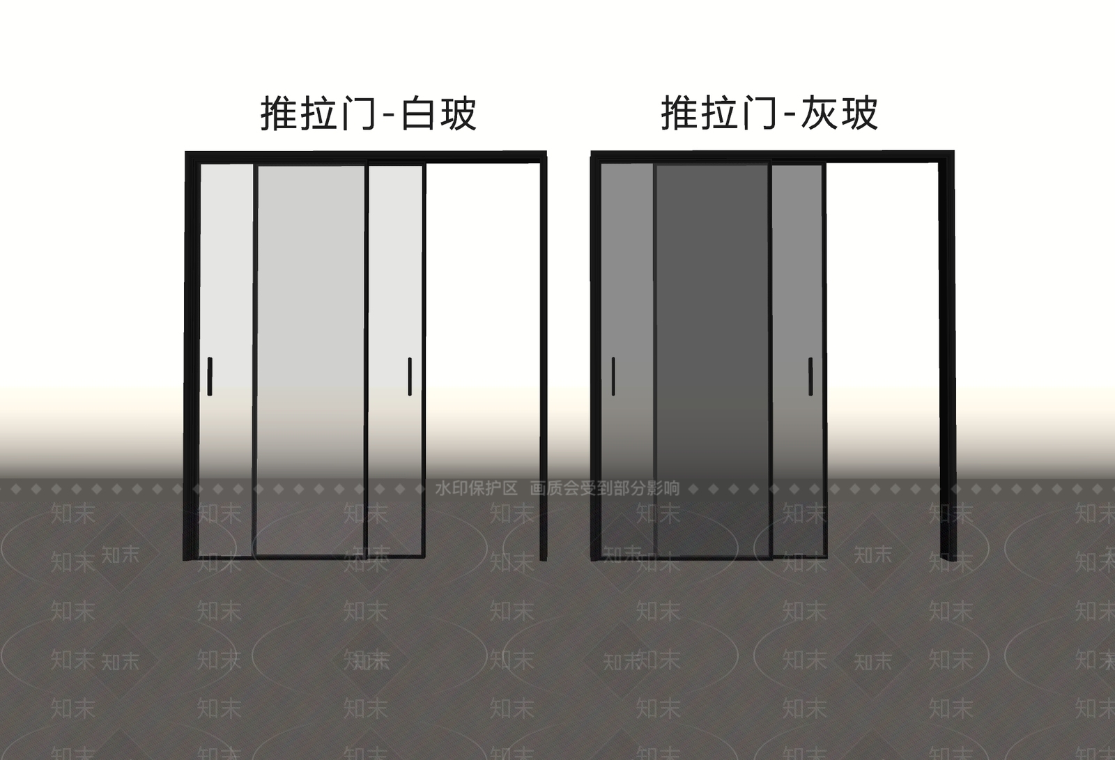 极简推拉门SU模型下载【ID:1228930611】