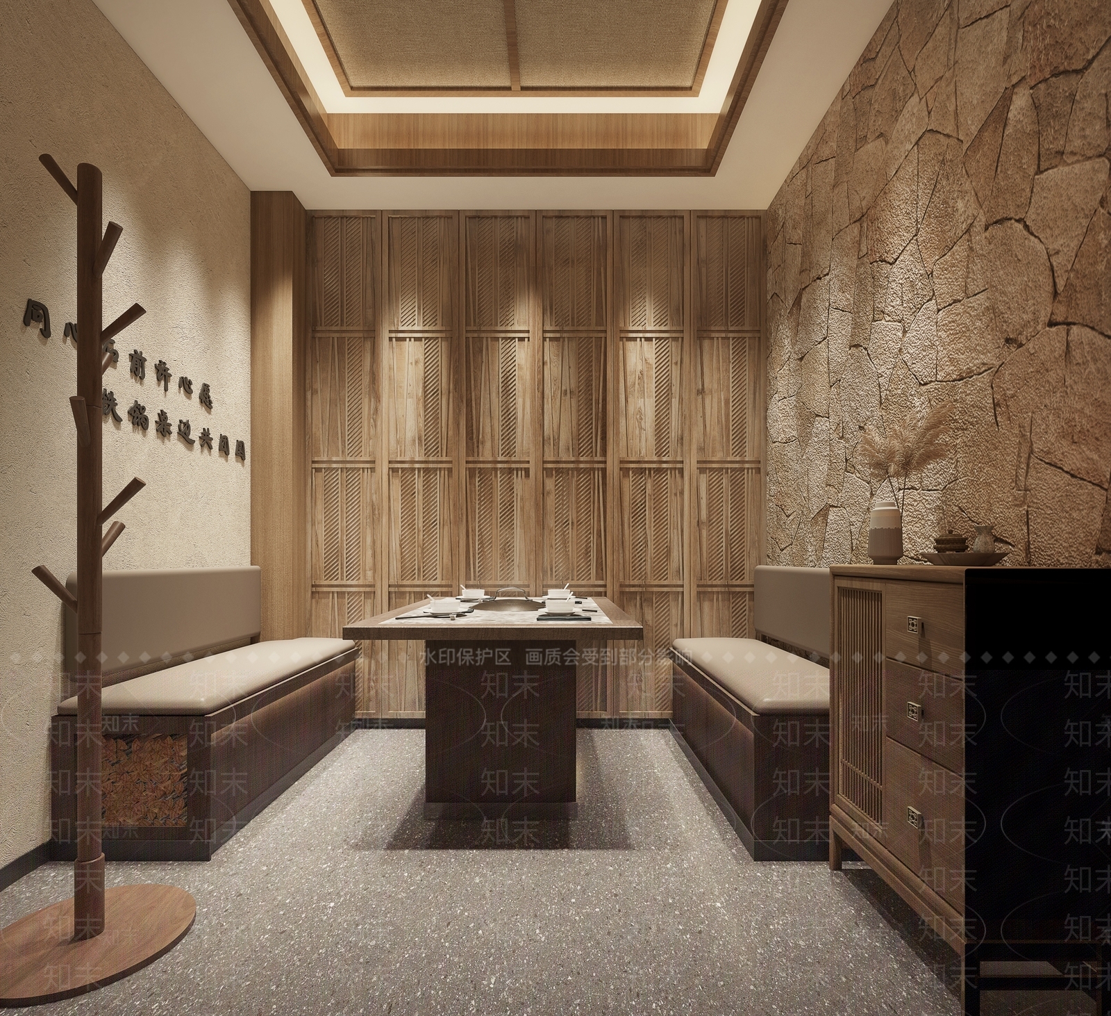 新中式火锅店3D模型下载【ID:1228933114】