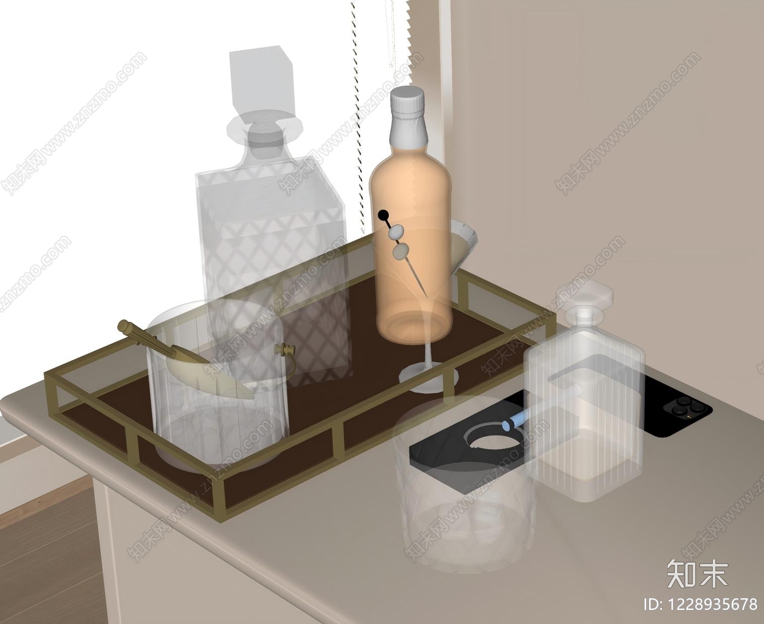 轻奢酒具SU模型下载【ID:1228935678】