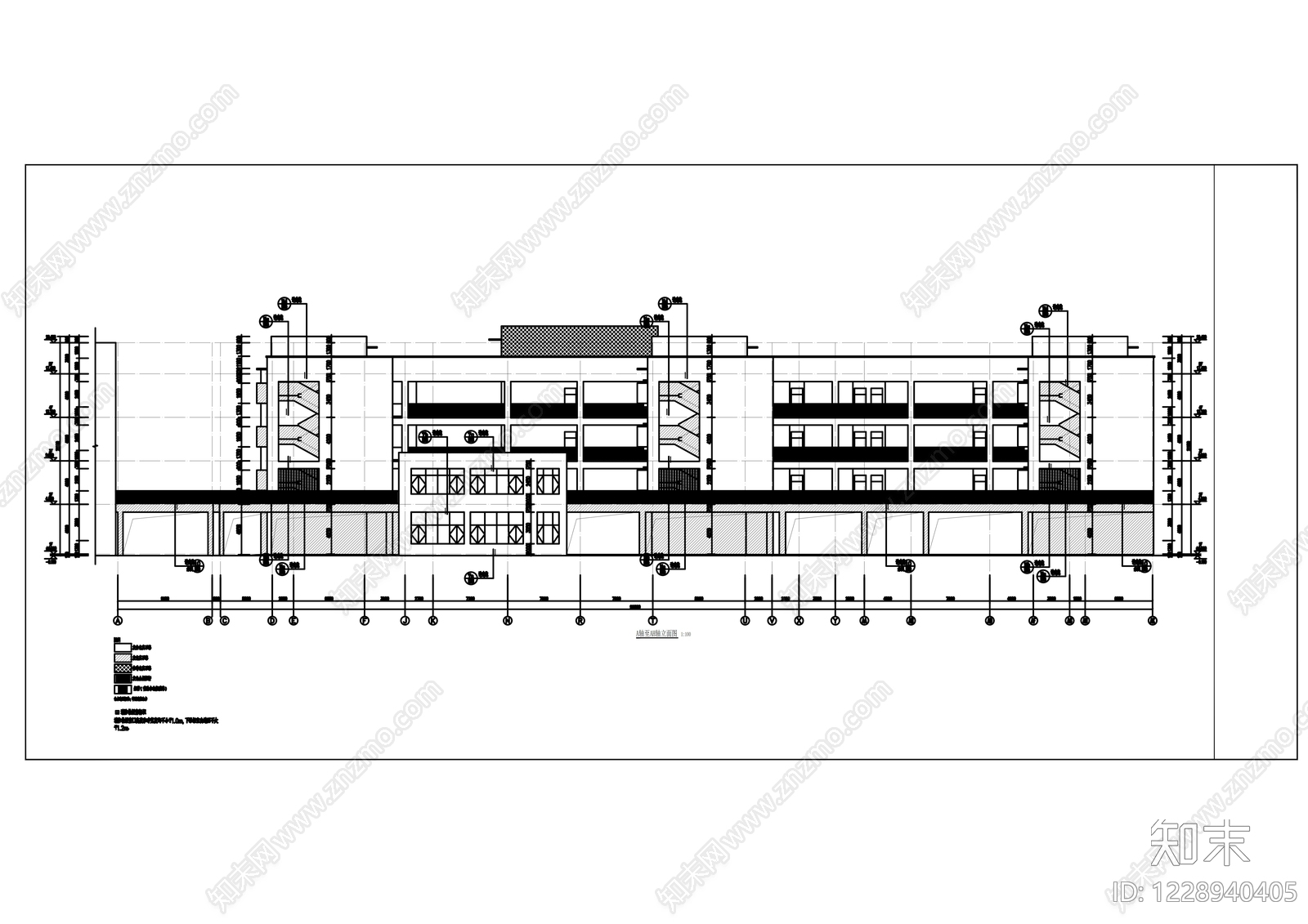 学校建筑cad施工图下载【ID:1228940405】