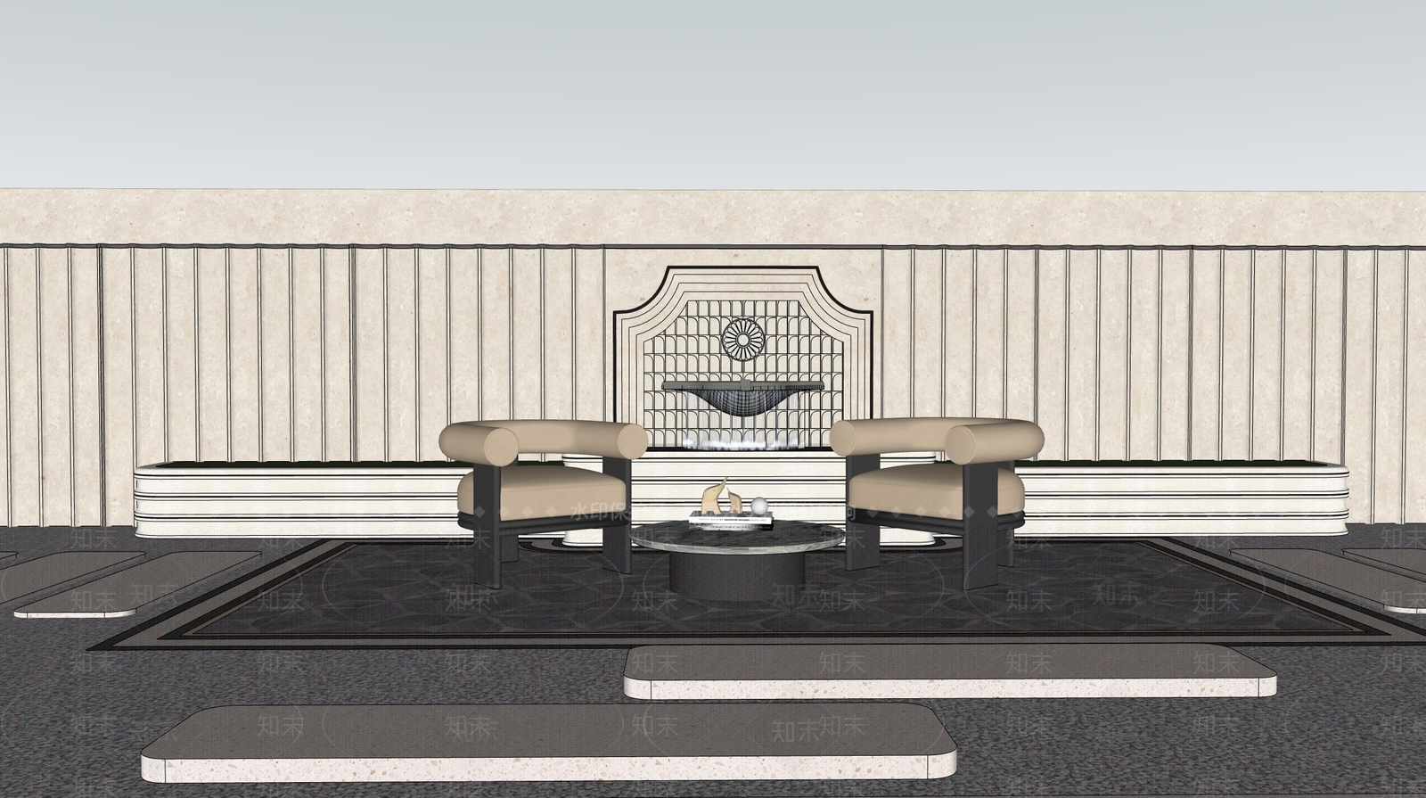 法式庭院3D模型下载【ID:1228942165】