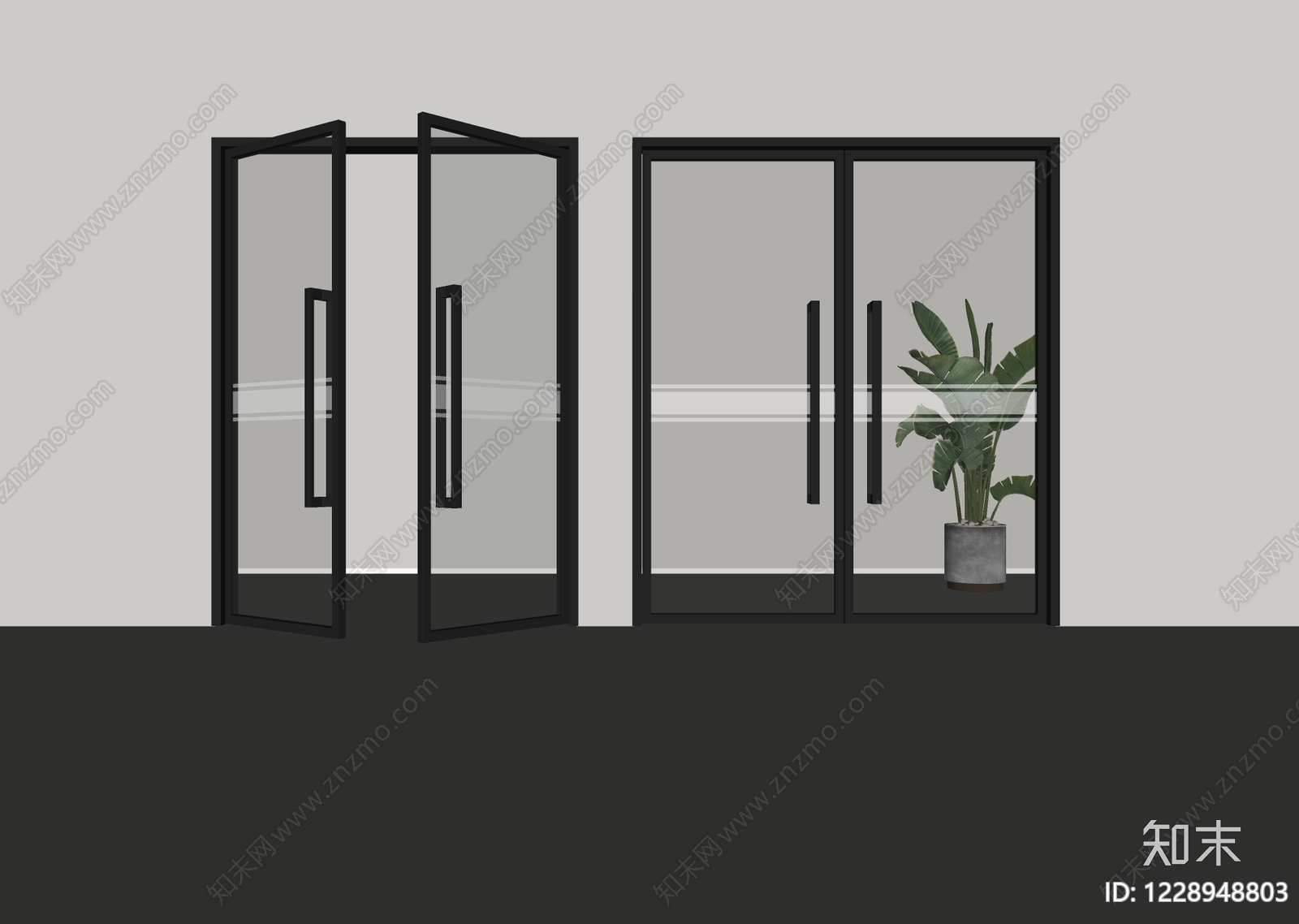 极简双开门SU模型下载【ID:1228948803】