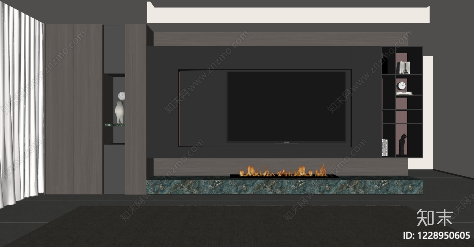 意式极简家居客厅SU模型下载【ID:1228950605】