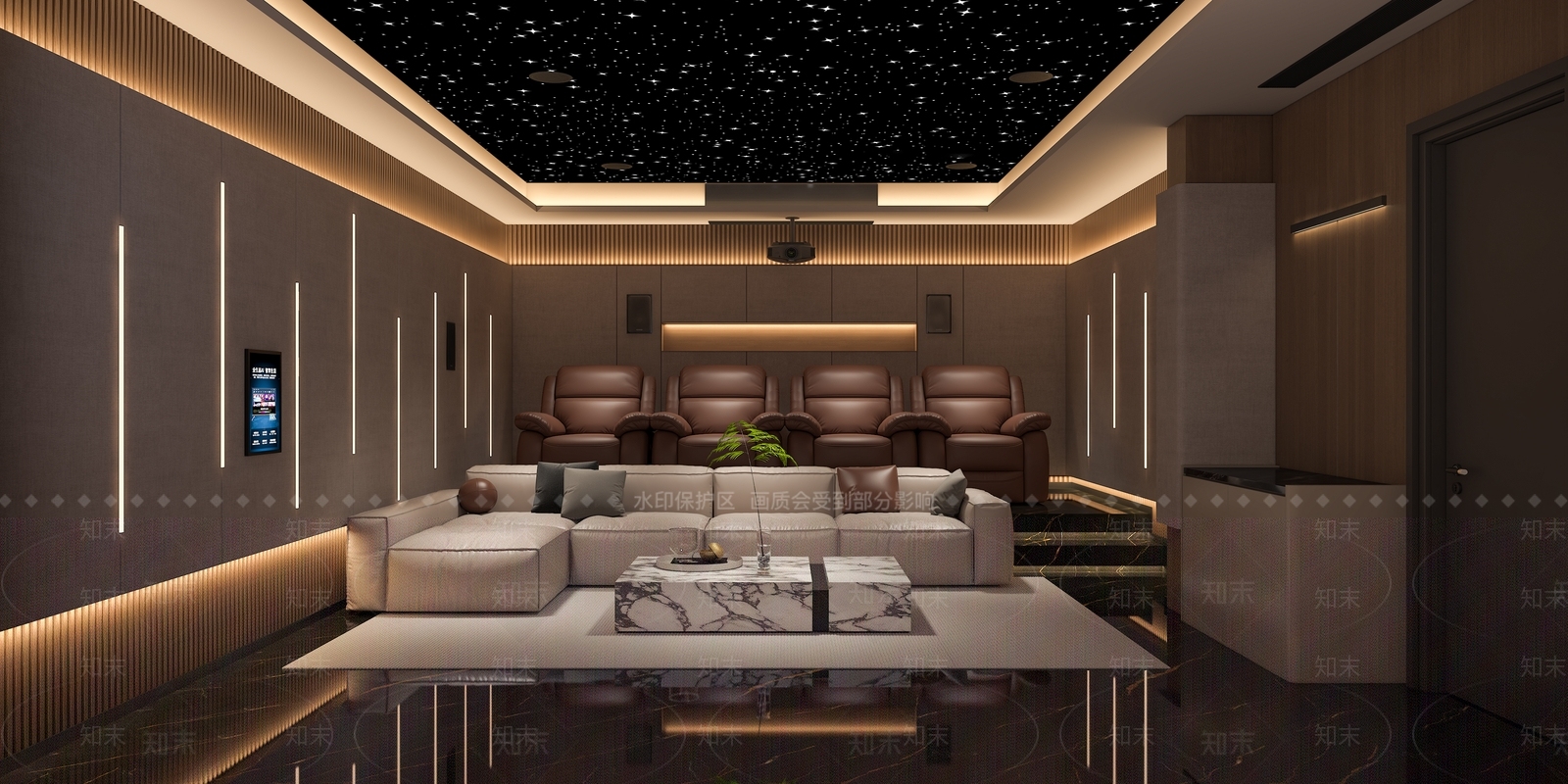 轻奢影音室3D模型下载【ID:1228955782】
