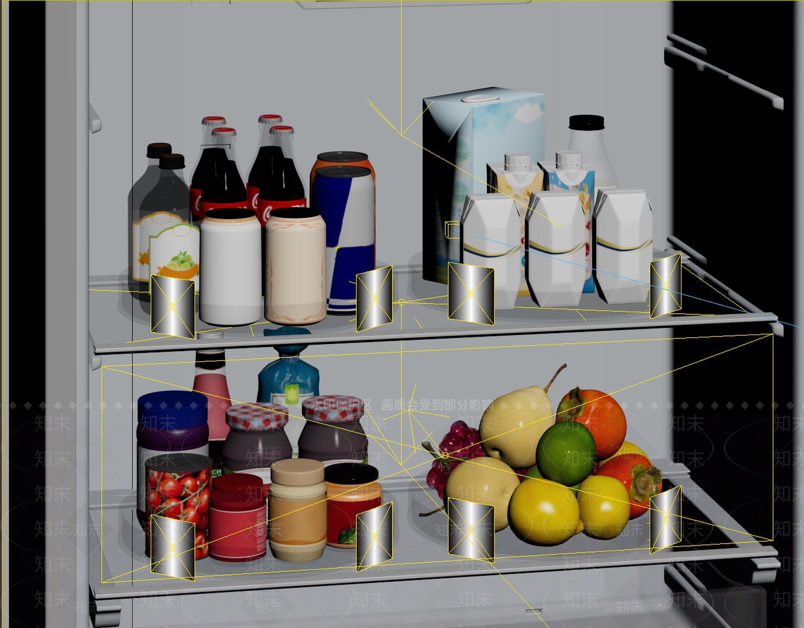 现代简约冰箱3D模型下载【ID:1228961823】