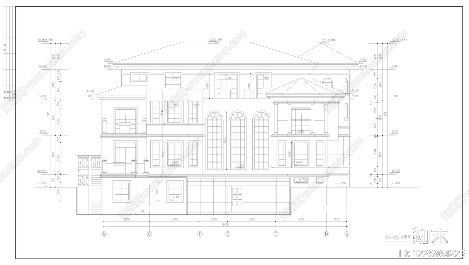 别墅建筑cad施工图下载【ID:1228964225】