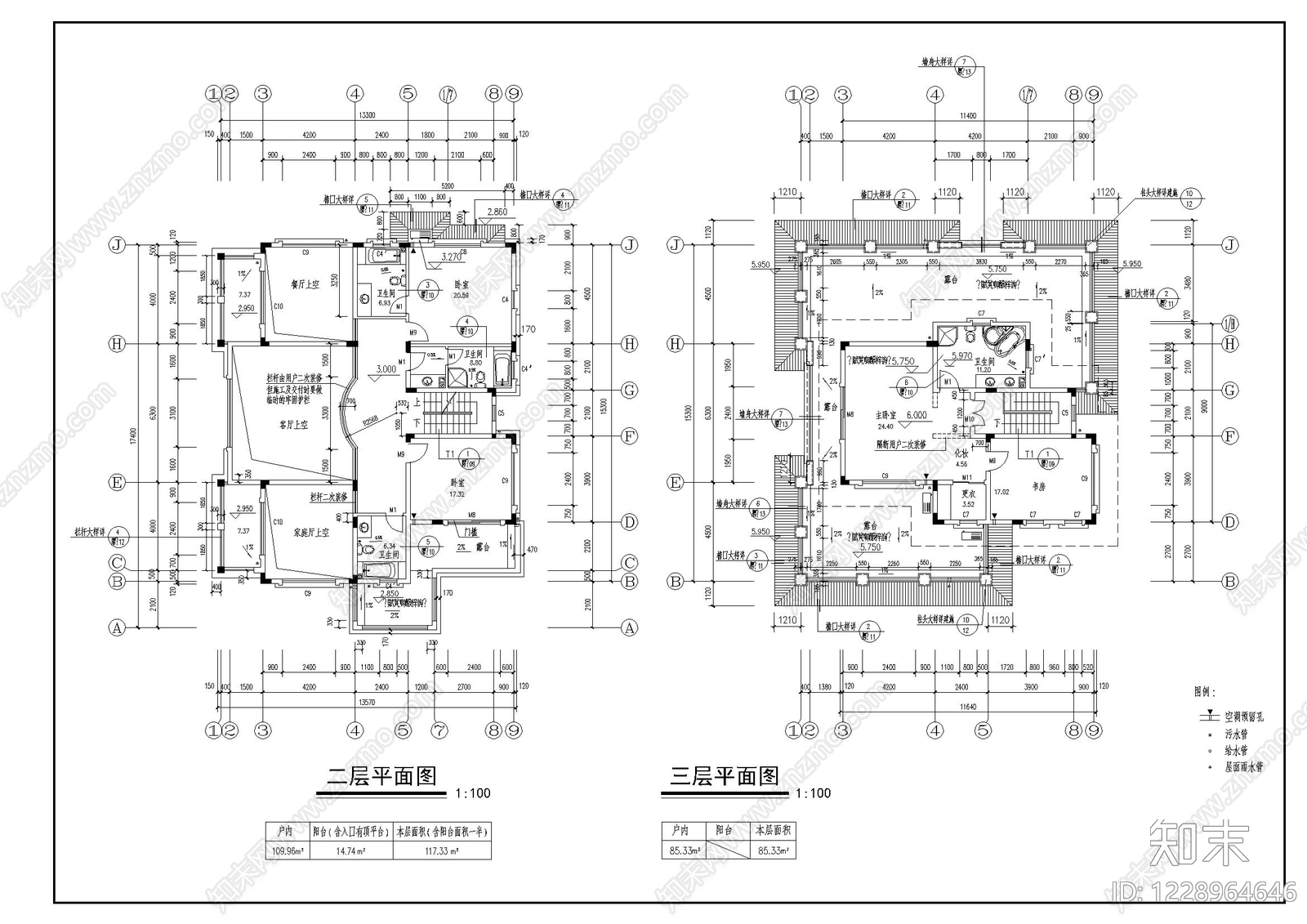 别墅建筑cad施工图下载【ID:1228964646】