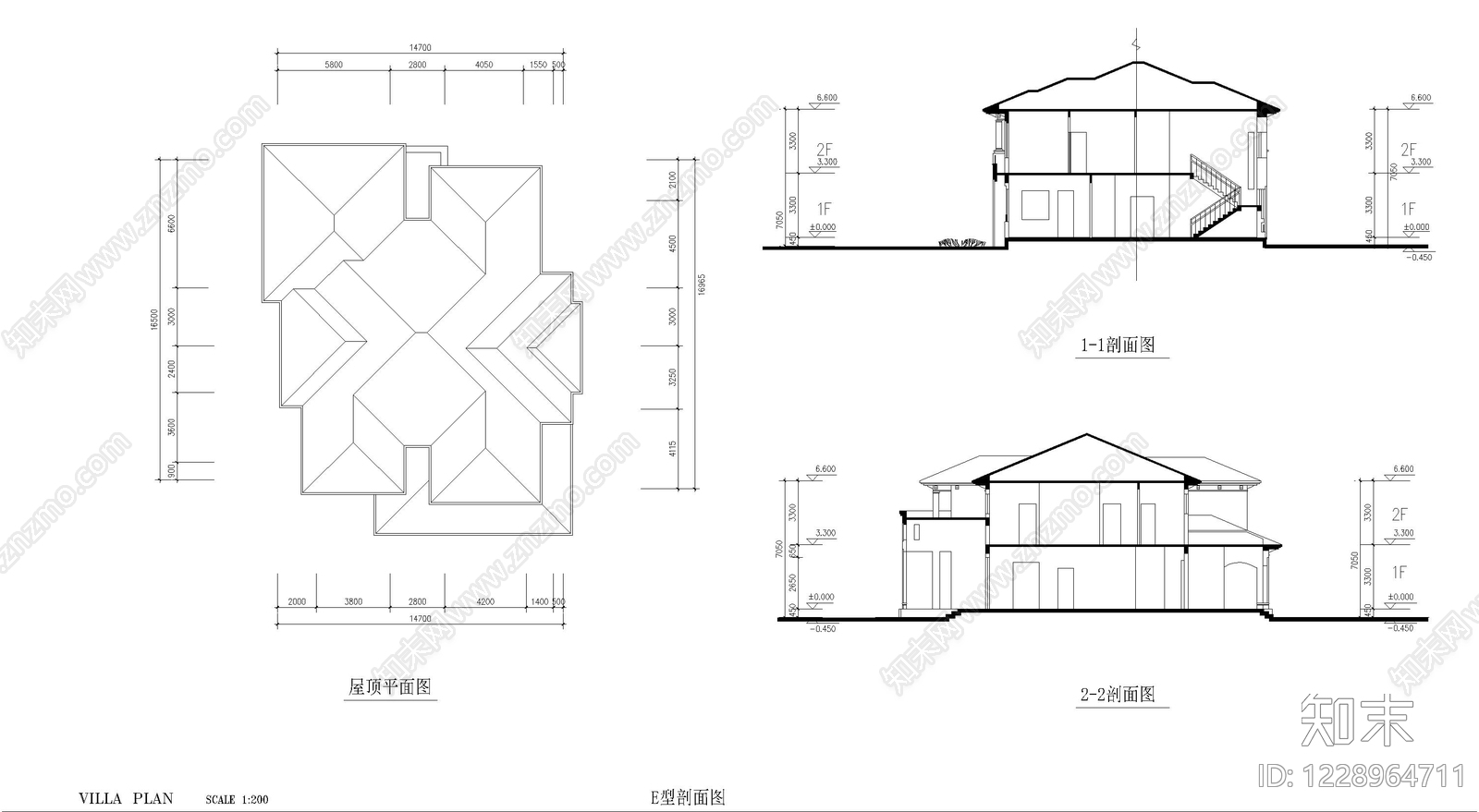 别墅建筑cad施工图下载【ID:1228964711】