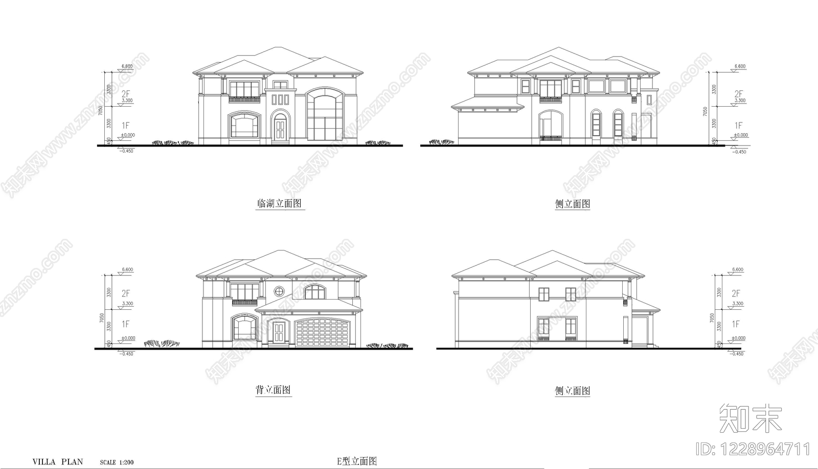 别墅建筑cad施工图下载【ID:1228964711】
