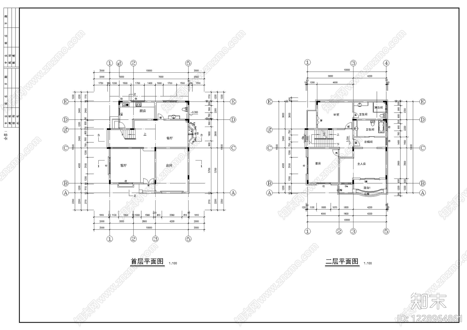 别墅建筑cad施工图下载【ID:1228964861】